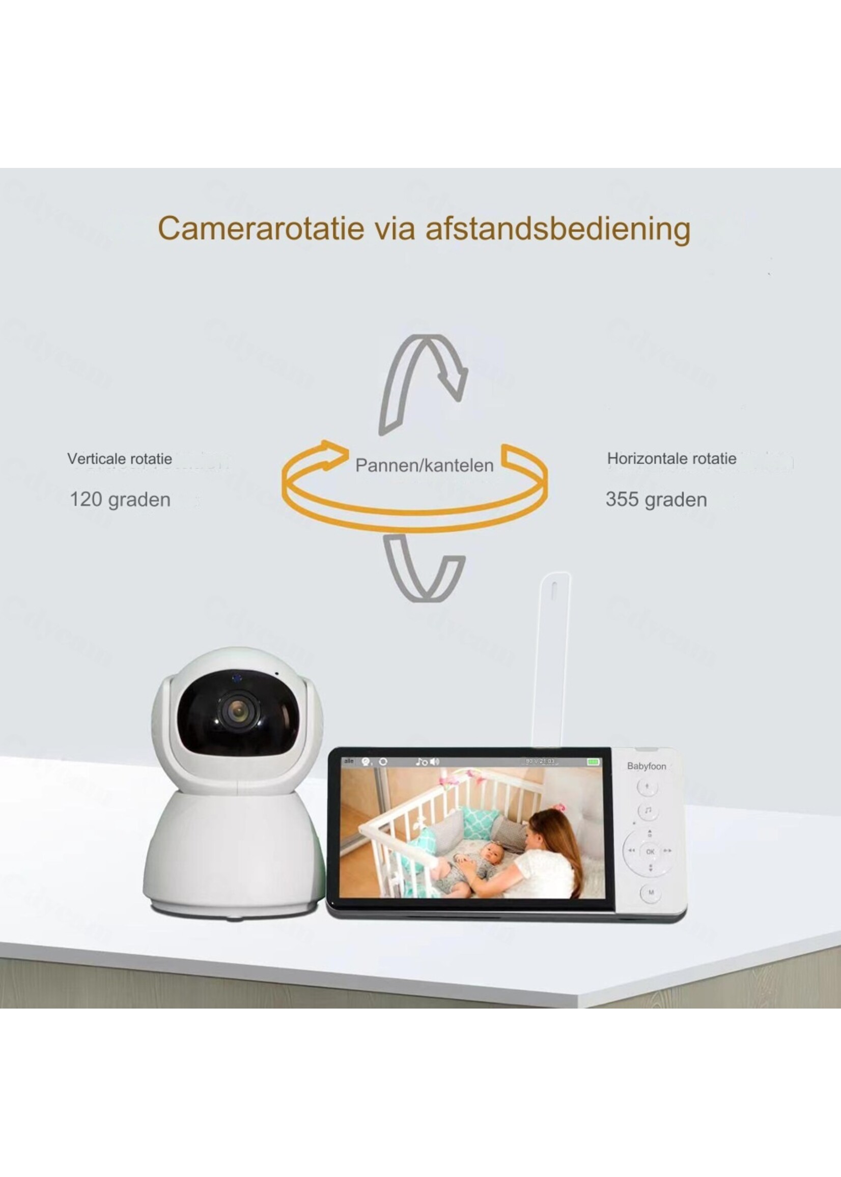 5-inch babyfoon HD draadloze kindermonitor smart home babyverzorgingscamera