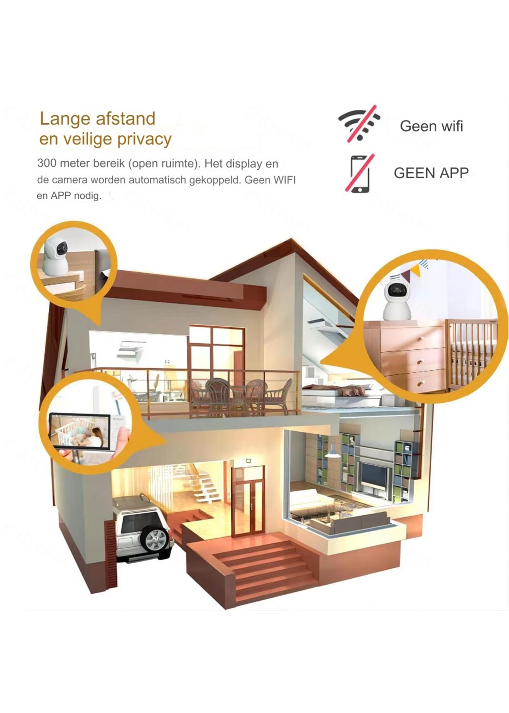 5-inch babyfoon HD draadloze kindermonitor smart home babyverzorgingscamera