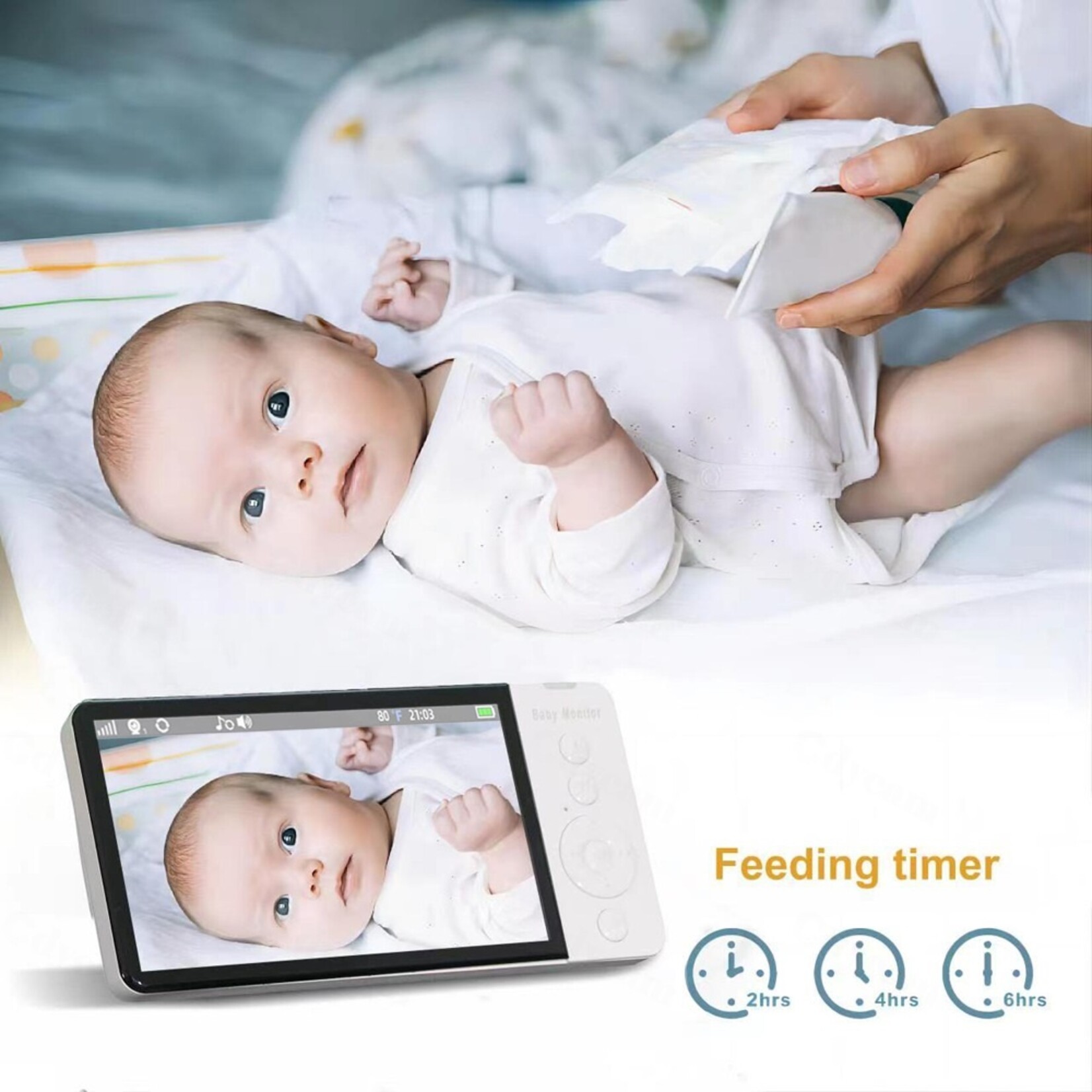 5-inch babyfoon HD draadloze kindermonitor smart home babyverzorgingscamera