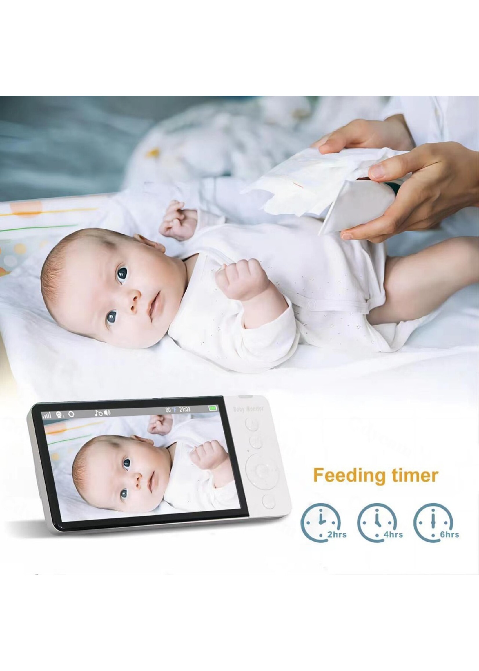 5-inch babyfoon HD draadloze kindermonitor smart home babyverzorgingscamera