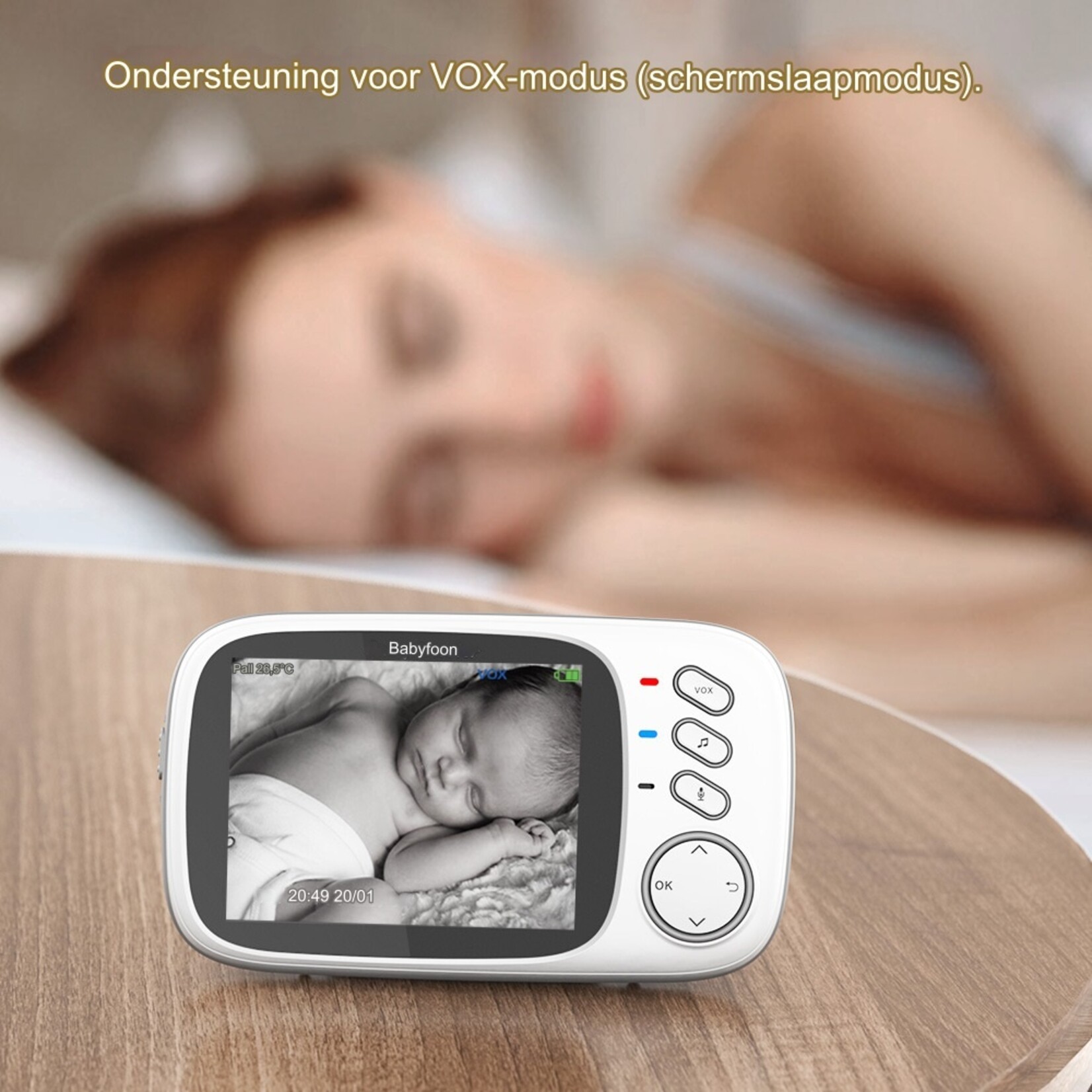 Video Babyfoon 2.4G Draadloos met 3,2 inch LCD 2 Weg Audio Talk