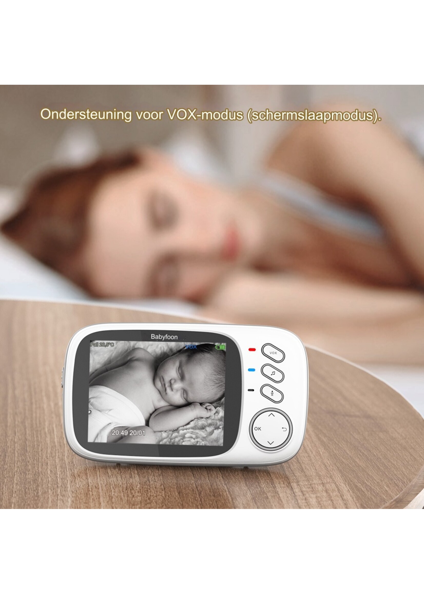 Video Babyfoon 2.4G Draadloos met 3,2 inch LCD 2 Weg Audio Talk