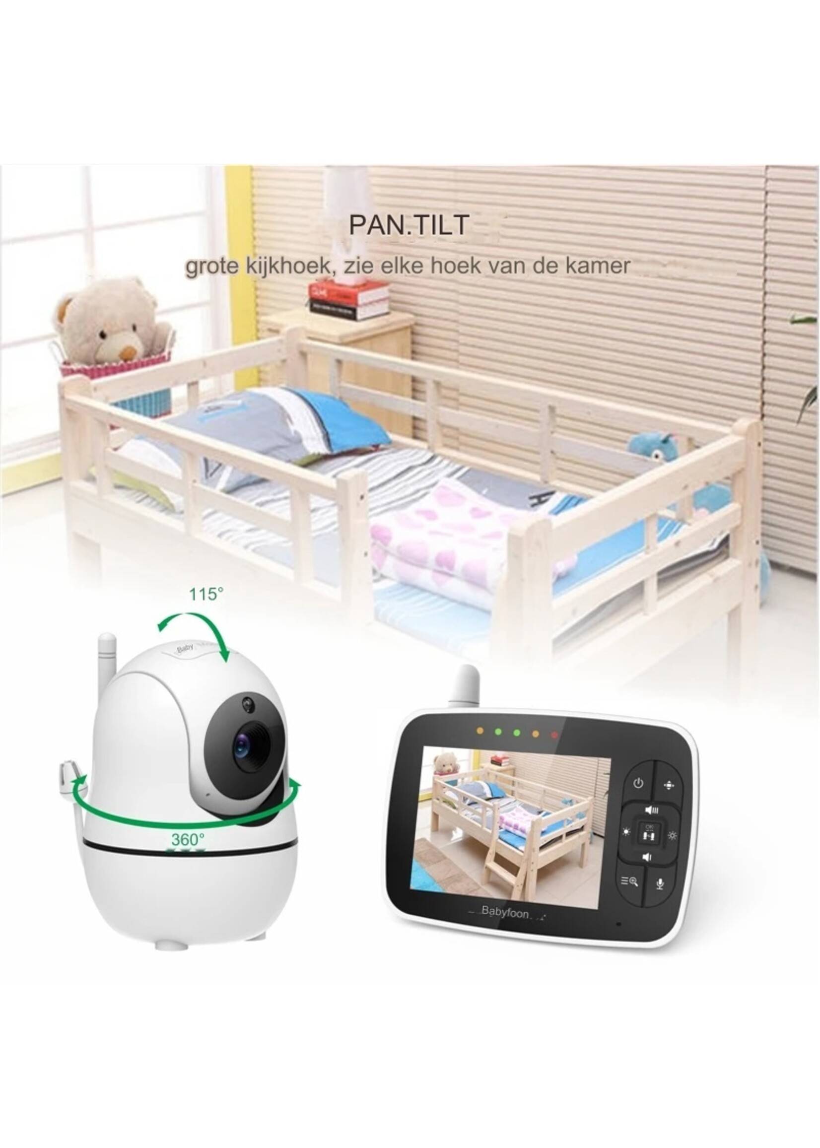 3.5 Inch Babyfoon  VOX Nachtzicht Temperatuur Monitoring 2.4G