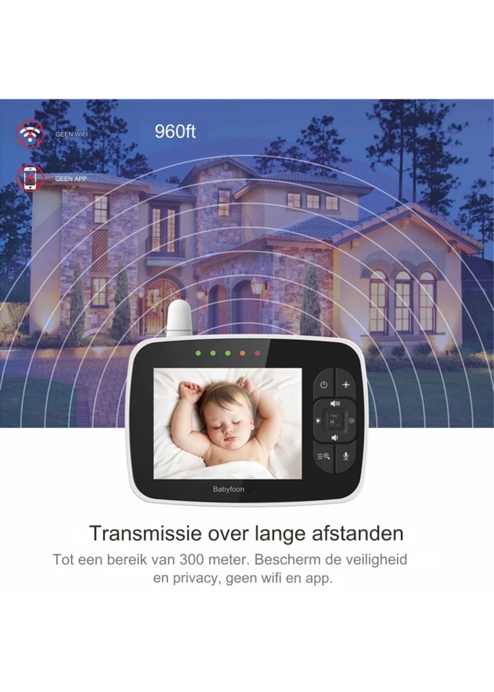 3.5 Inch Babyfoon  VOX Nachtzicht Temperatuur Monitoring 2.4G