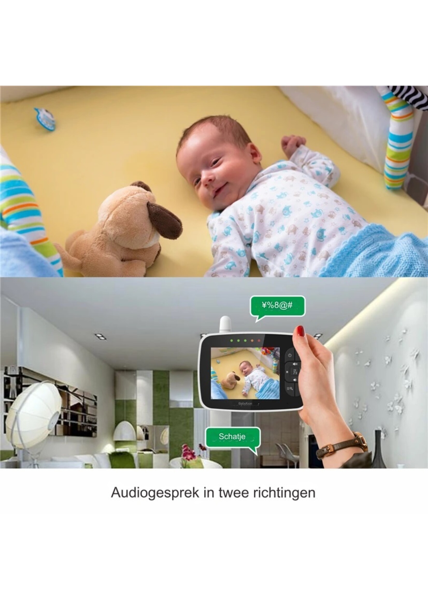 3.5 Inch Babyfoon  VOX Nachtzicht Temperatuur Monitoring 2.4G