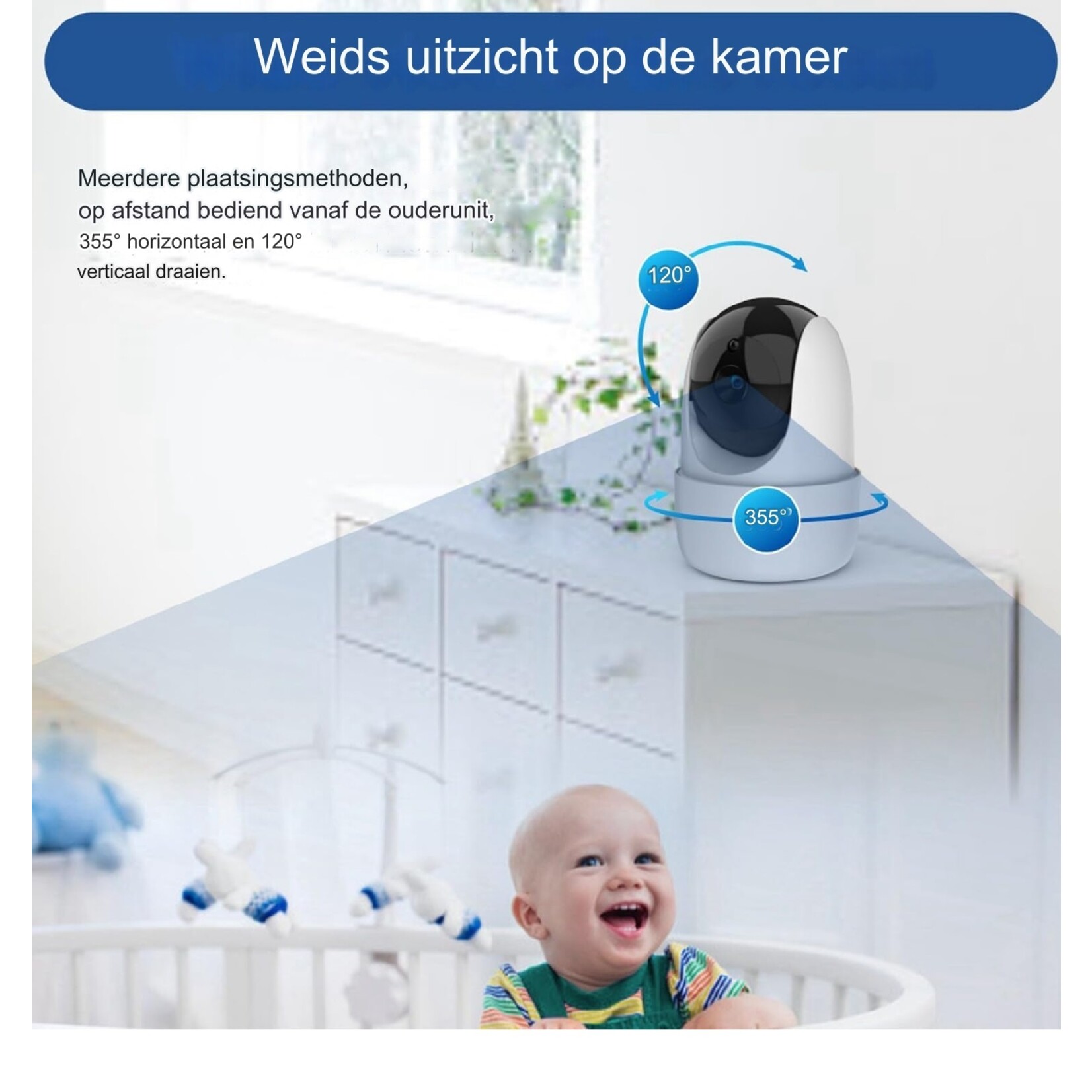 Babyfoon met camera en audio 5 inch scherm