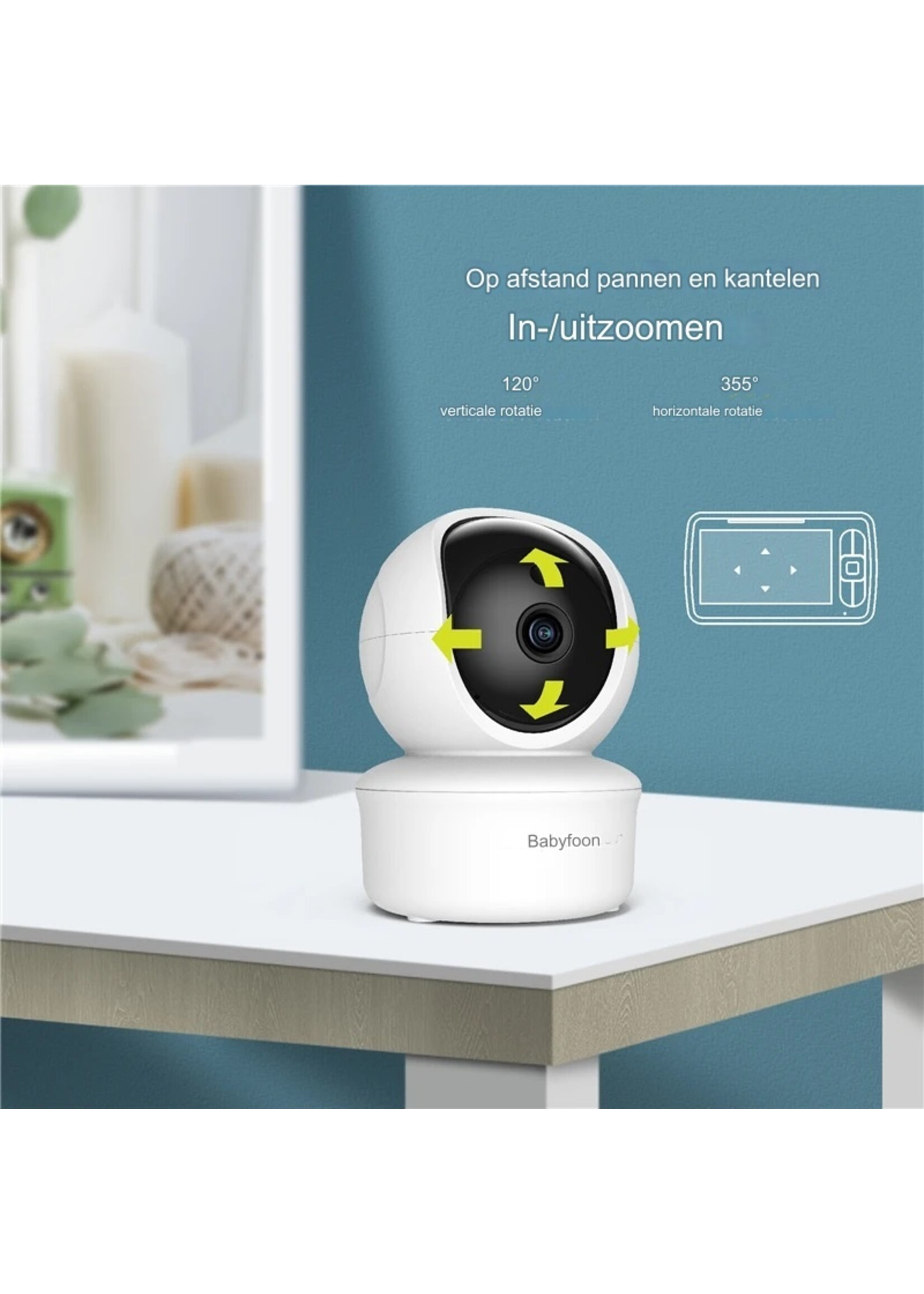 5 inch babyfoon IR nachtzicht temperatuurmonitor