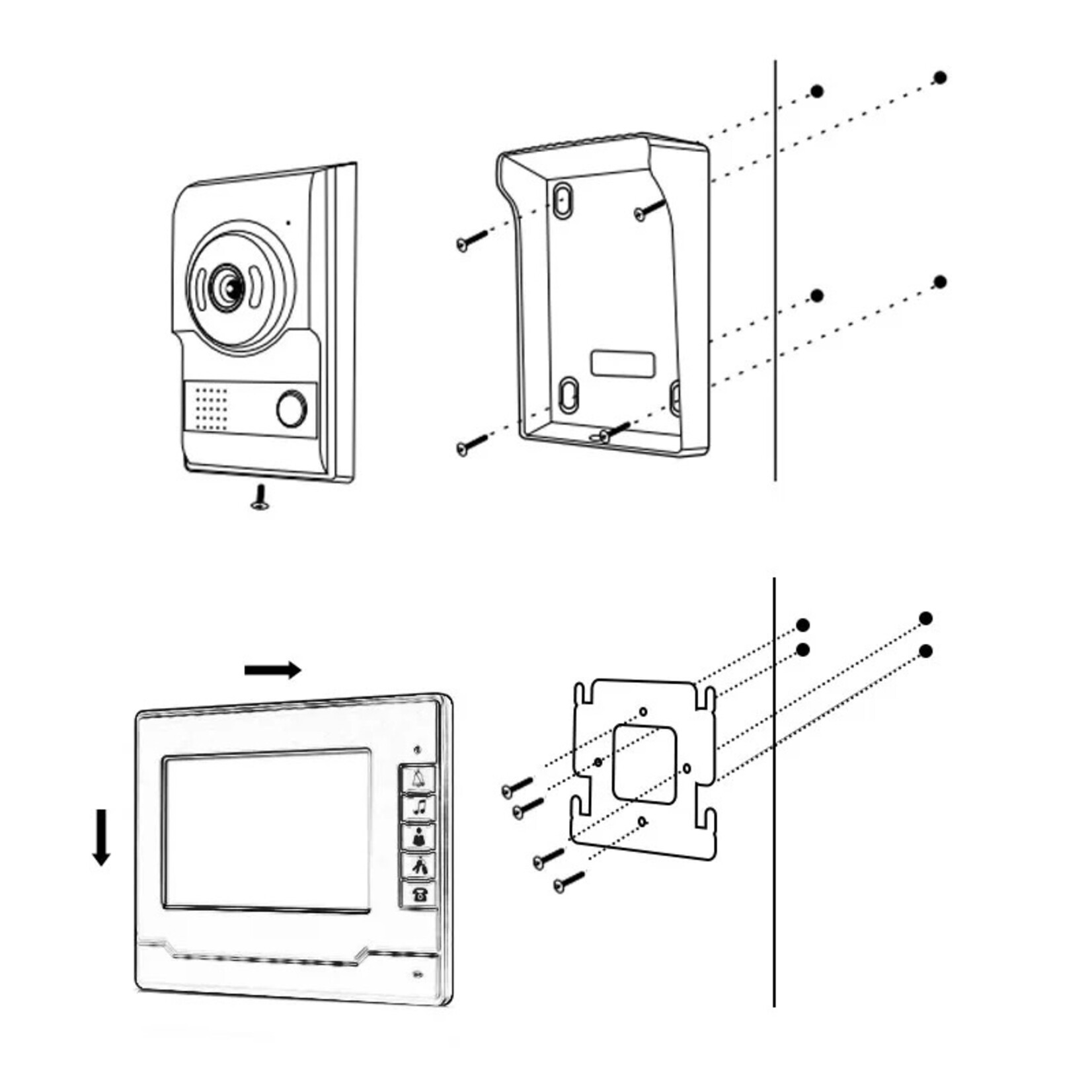 7 inch kleurenvideo deurtelefoon video-intercom