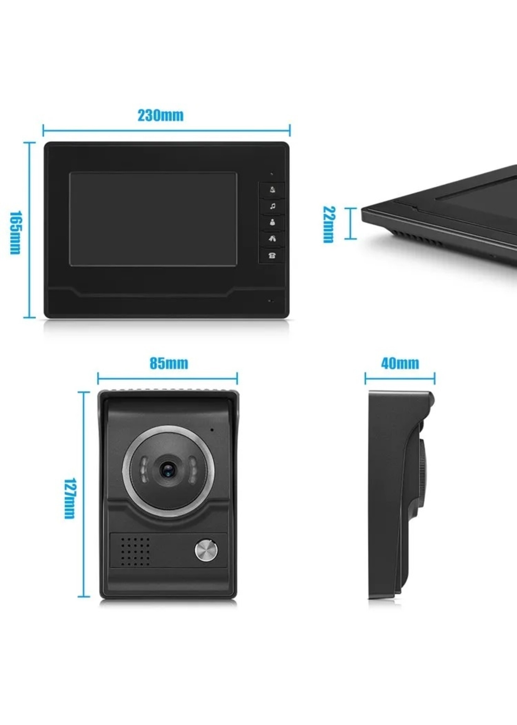7 inch kleurenvideo deurtelefoon video-intercom