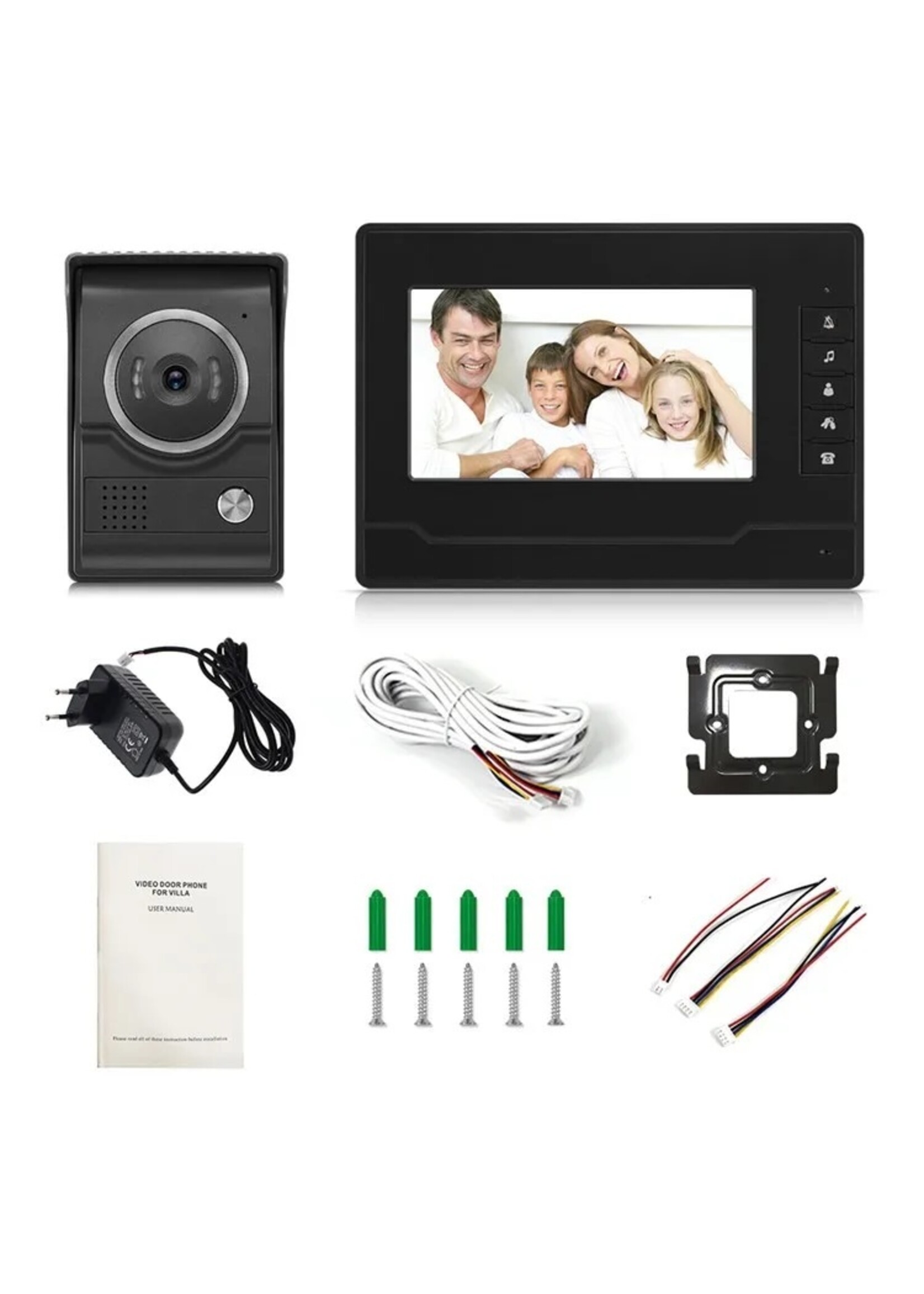 7 inch kleurenvideo deurtelefoon video-intercom