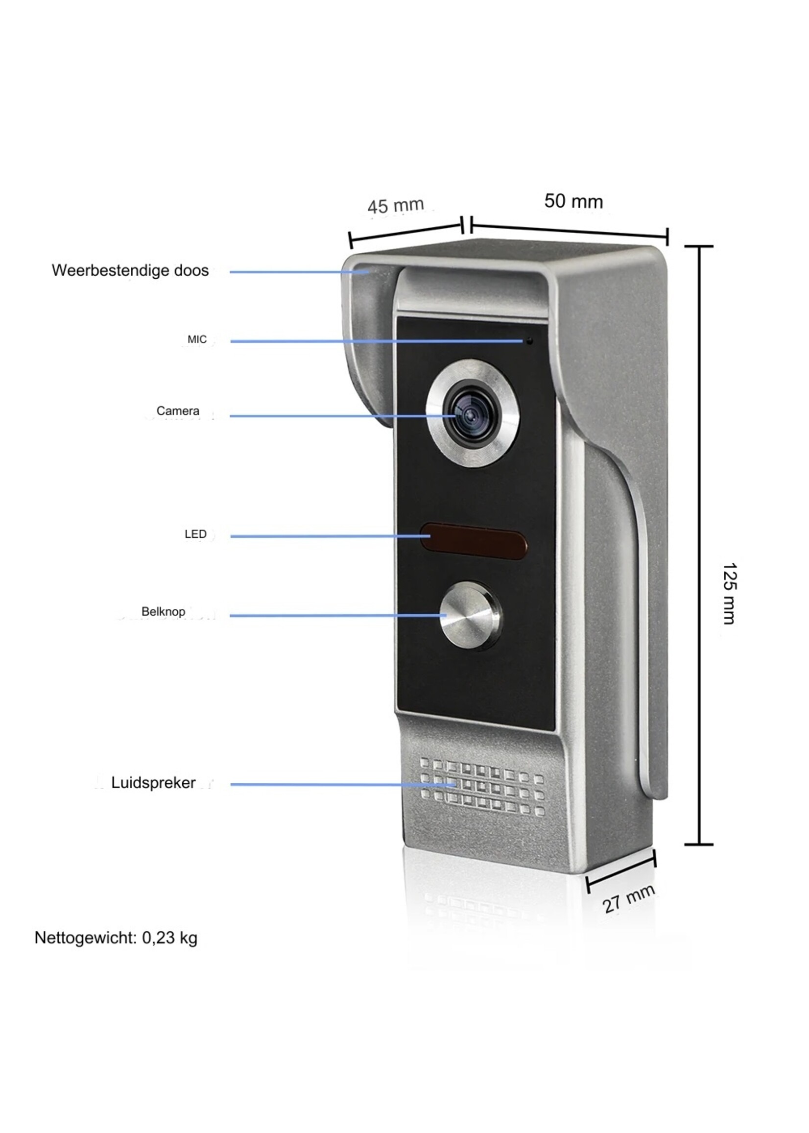 Visuele Intercom Deurbel 7 ''TFT LCD