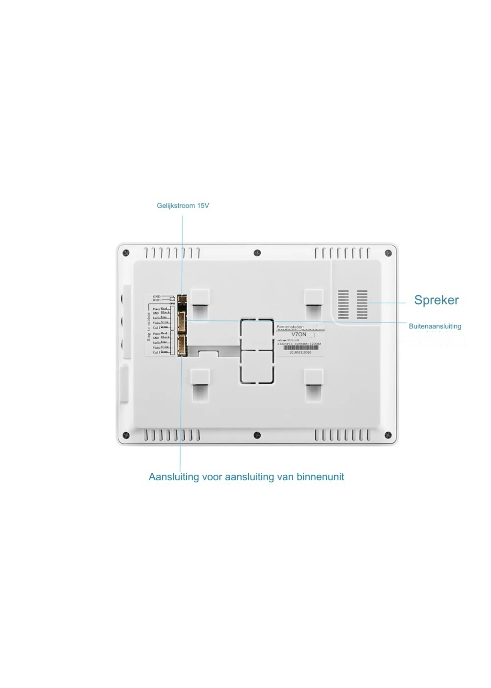 7 inch kleurenvideo deurtelefoon video-intercom deurbel lange afstand intercom
