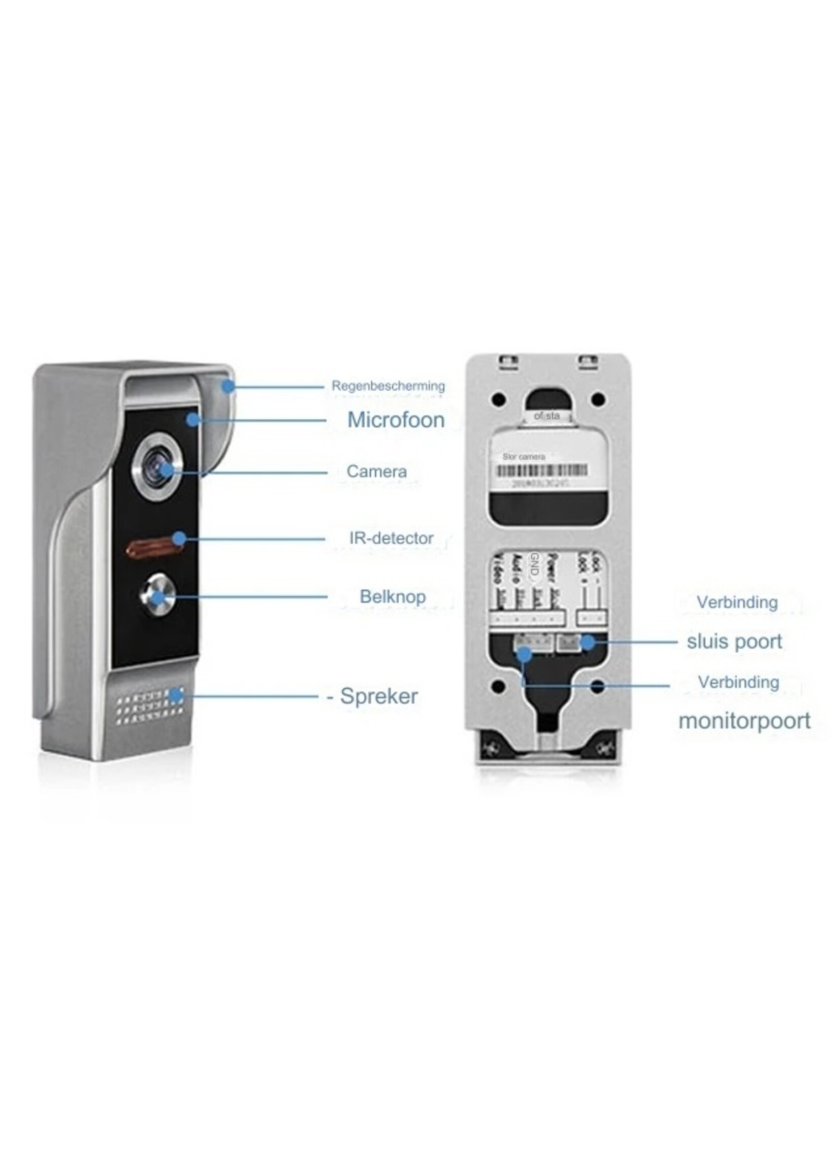 7 inch kleurenvideo deurtelefoon video-intercom deurbel lange afstand intercom