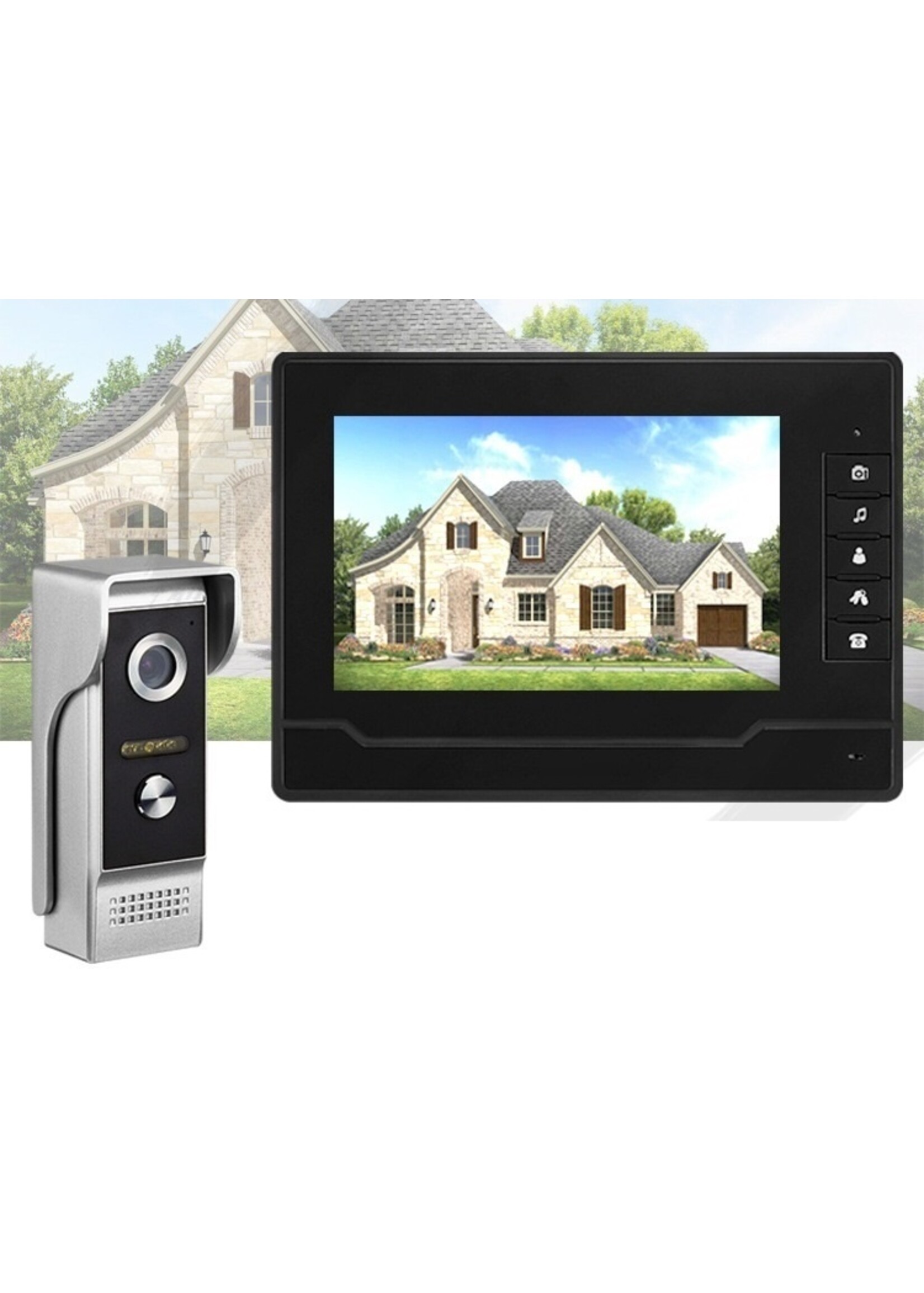 7 inch kleurenvideo deurtelefoon video-intercom deurbel lange afstand intercom