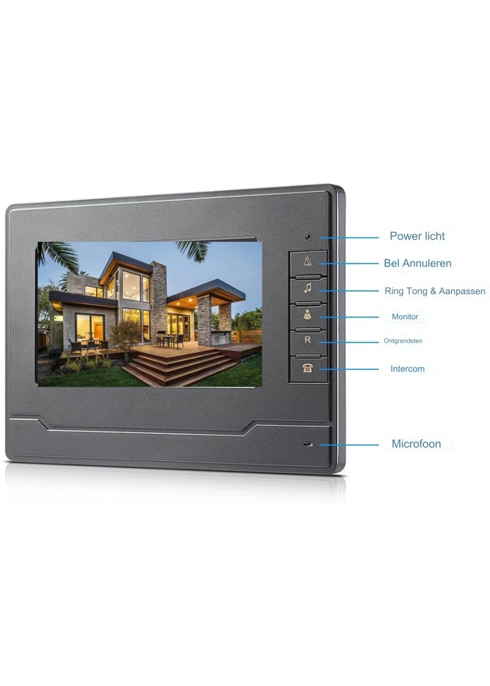 7 inch kleurenvideo deurtelefoon video-intercom deurbel lange afstand intercom