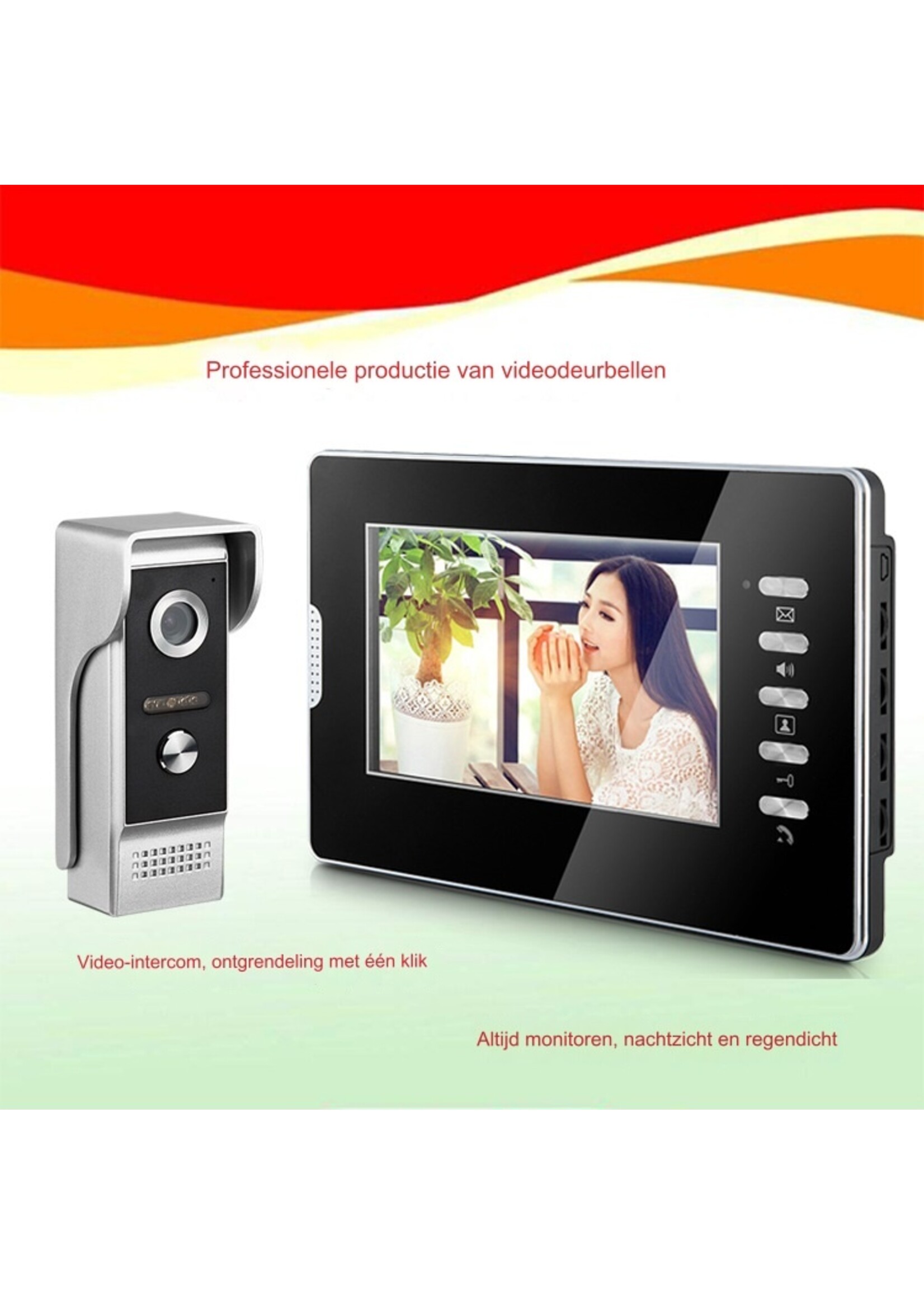 Smart 7''Video Deurbel IR Nachtzicht Intercom Video Deurtelefoon