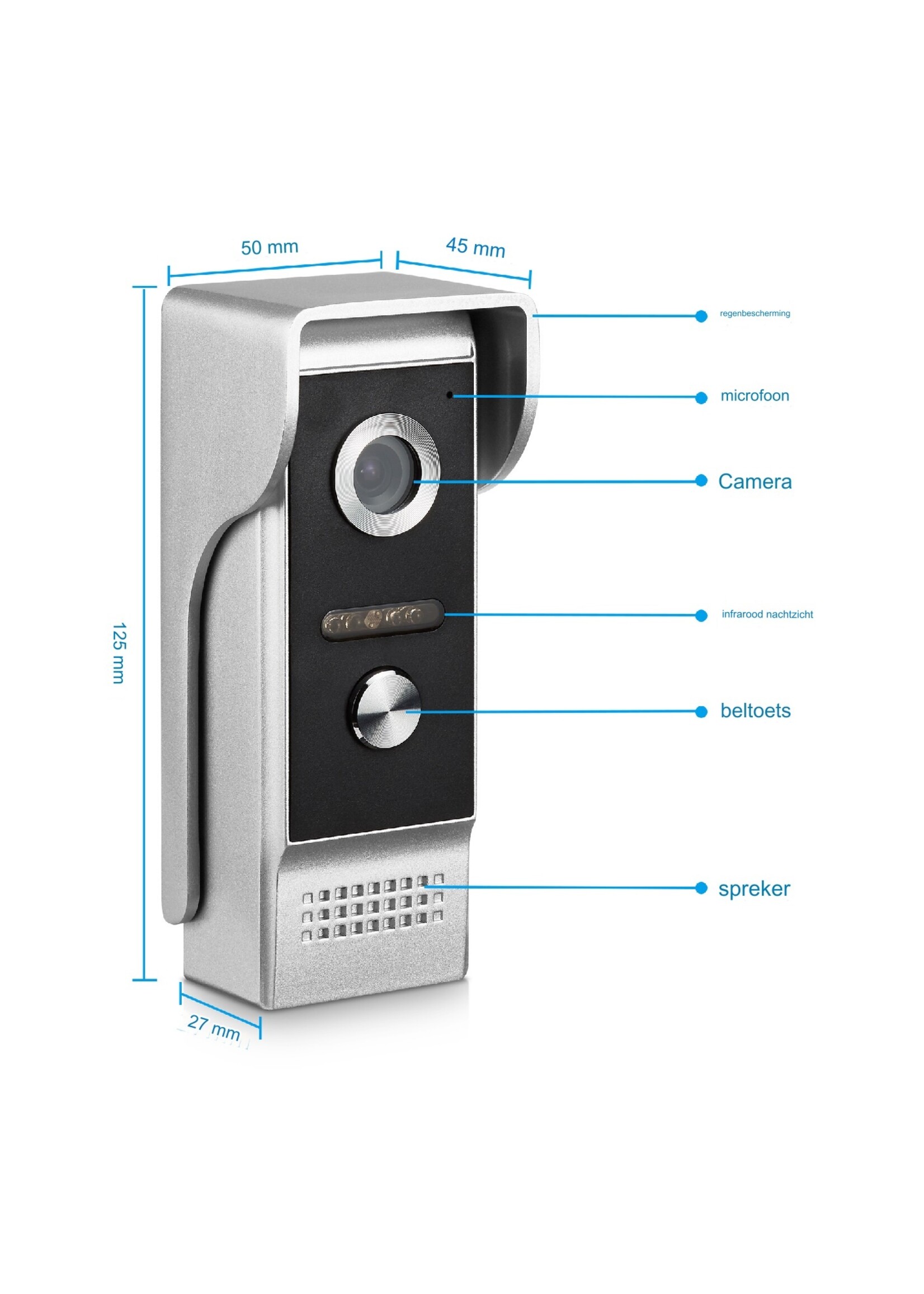 Smart 7''Video Deurbel IR Nachtzicht Intercom Video Deurtelefoon