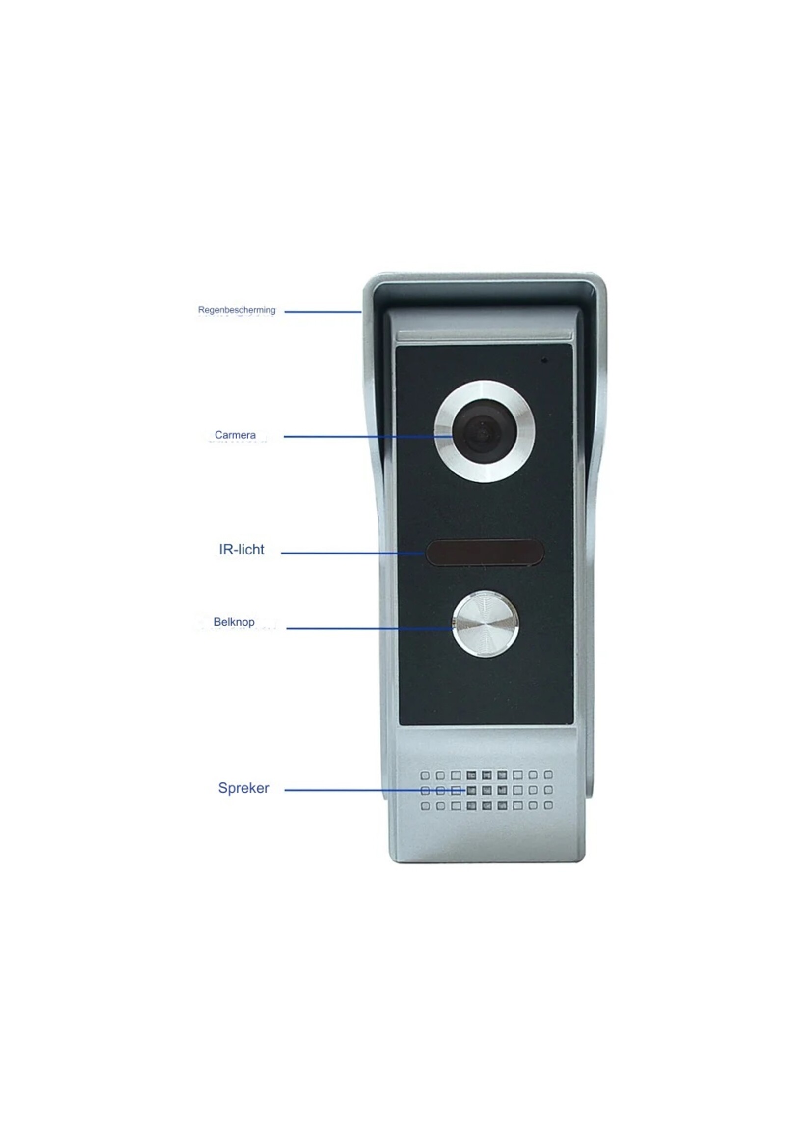 7''Inch kleurenscherm bedraad videodeurbel intercomsysteem