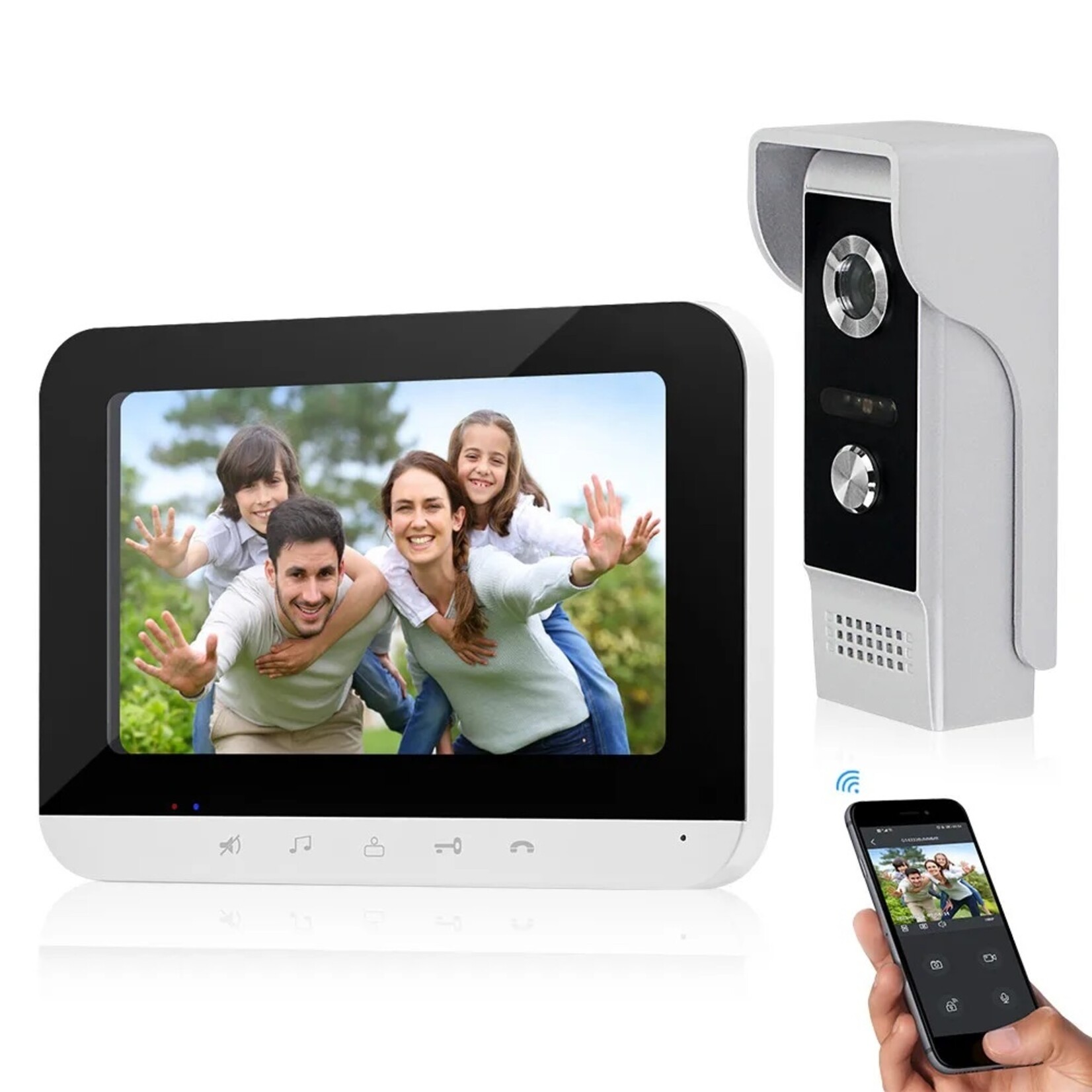 2.4G WIFI IP Video-intercomsysteem 7 "Deurbeltelefoon