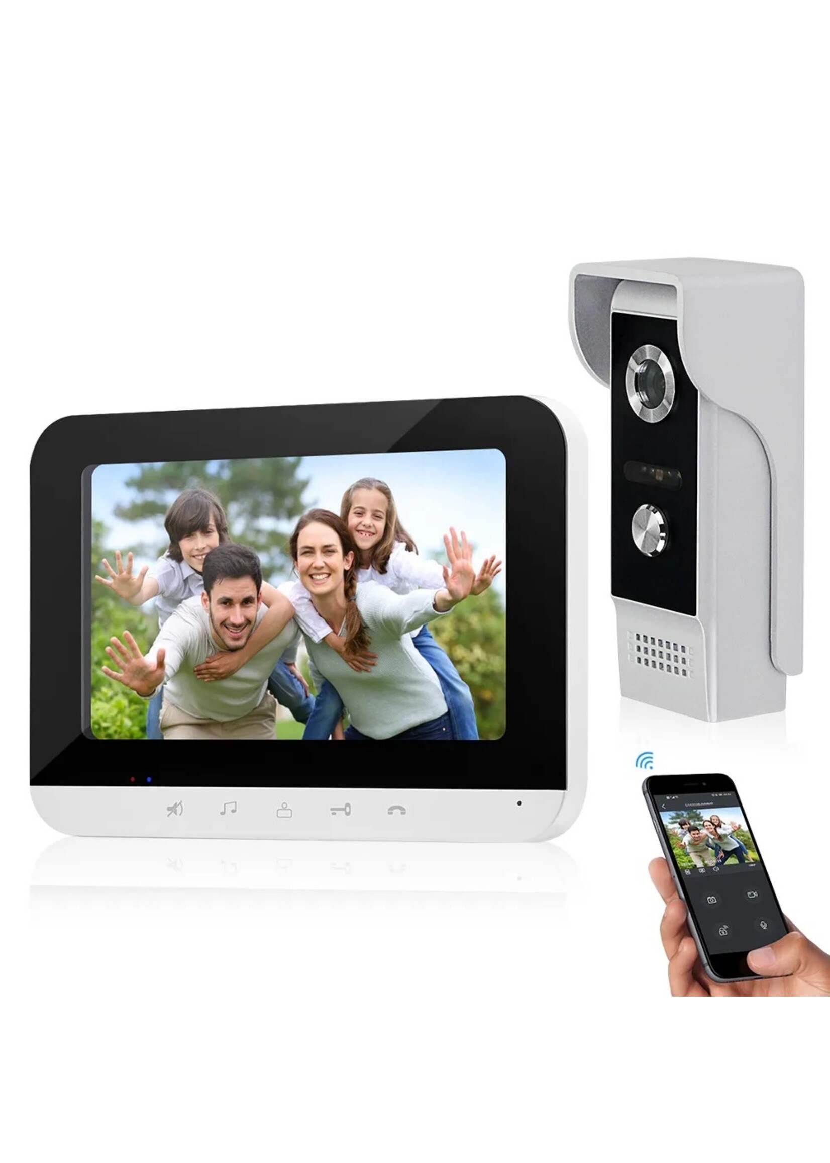 2.4G WIFI IP Video-intercomsysteem 7 "Deurbeltelefoon