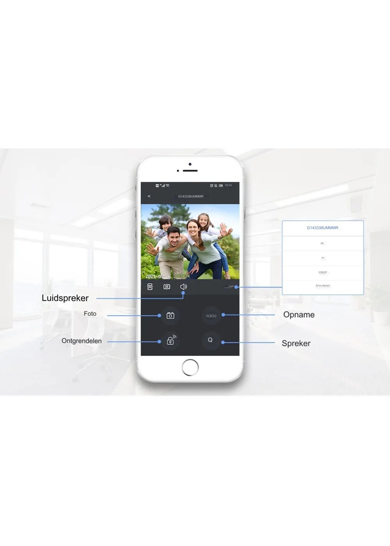 2.4G WIFI IP Video-intercomsysteem 7 "Deurbeltelefoon