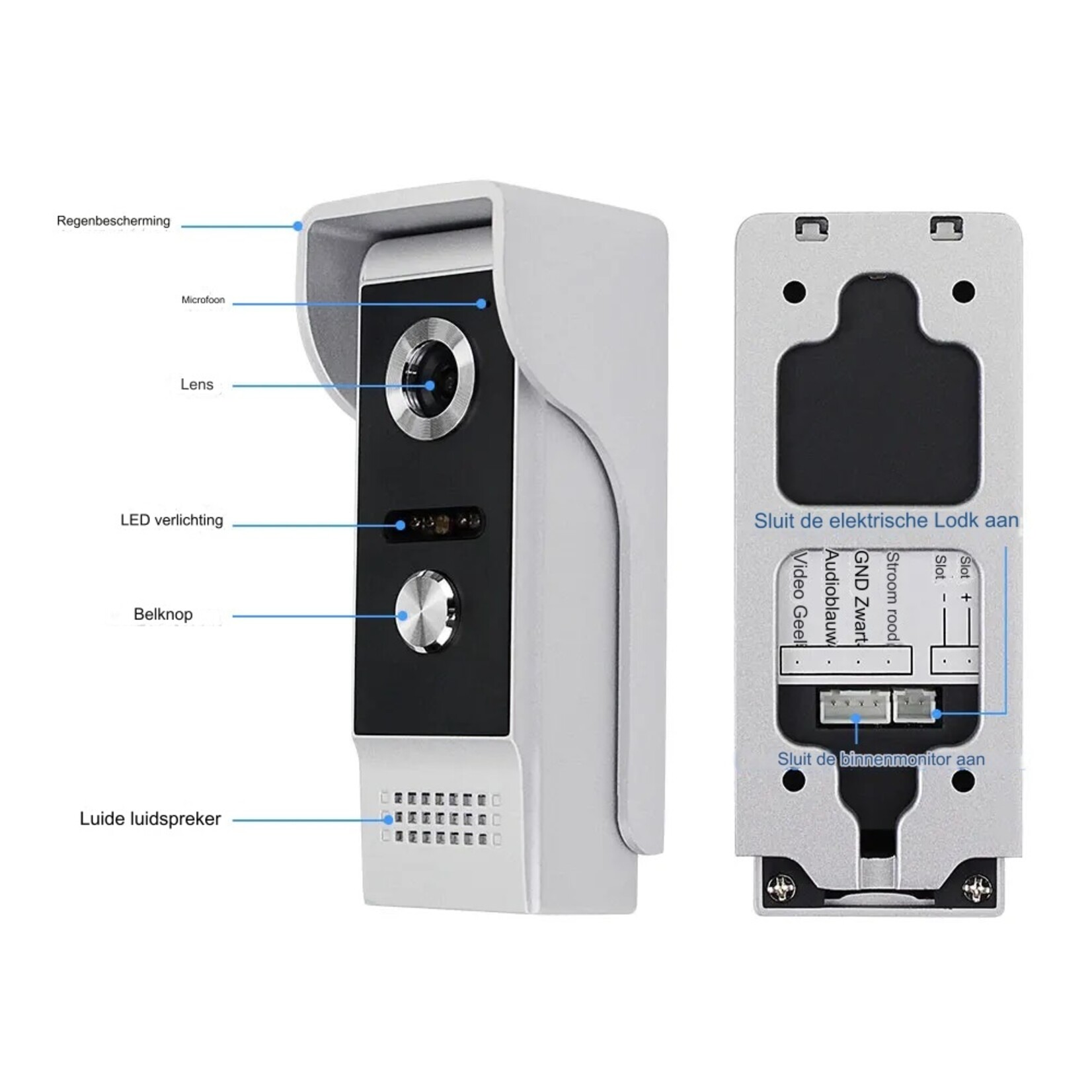 2.4G WIFI IP Video-intercomsysteem 7 "Deurbeltelefoon