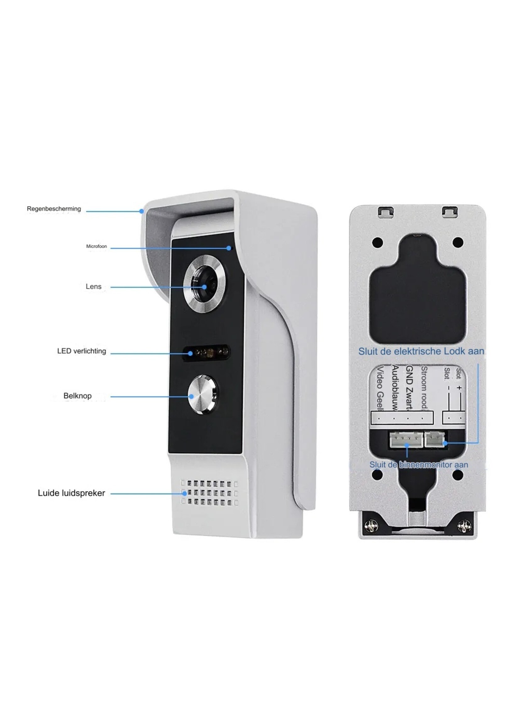 2.4G WIFI IP Video-intercomsysteem 7 "Deurbeltelefoon