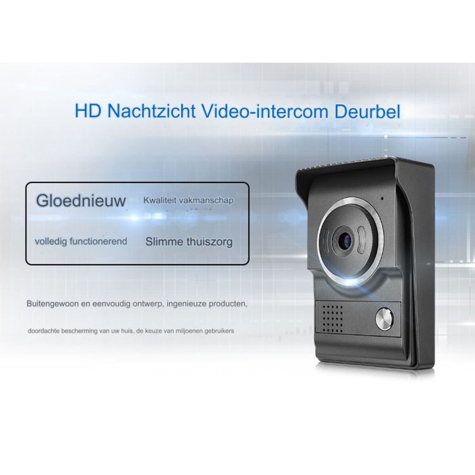 9 "Bekabeld video-deurtelefoon-intercomsysteem