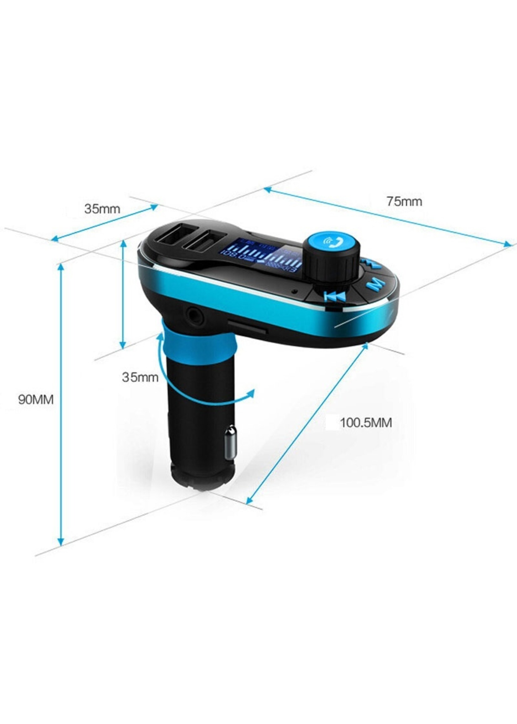 Bluetooth Handsfree Carkit Mp3-speler Dual USB Autolader