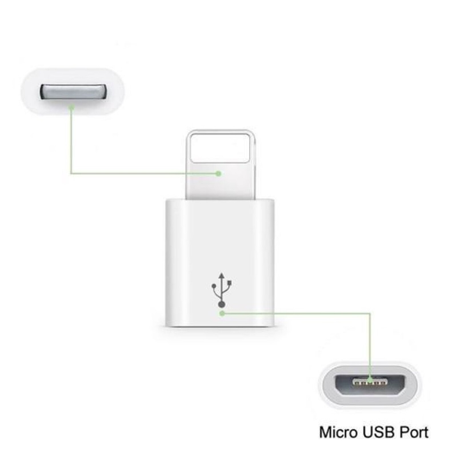 Lightning naar micro USB - USB Adapter - iPhone - oplader - micro usb-kabel - zilver