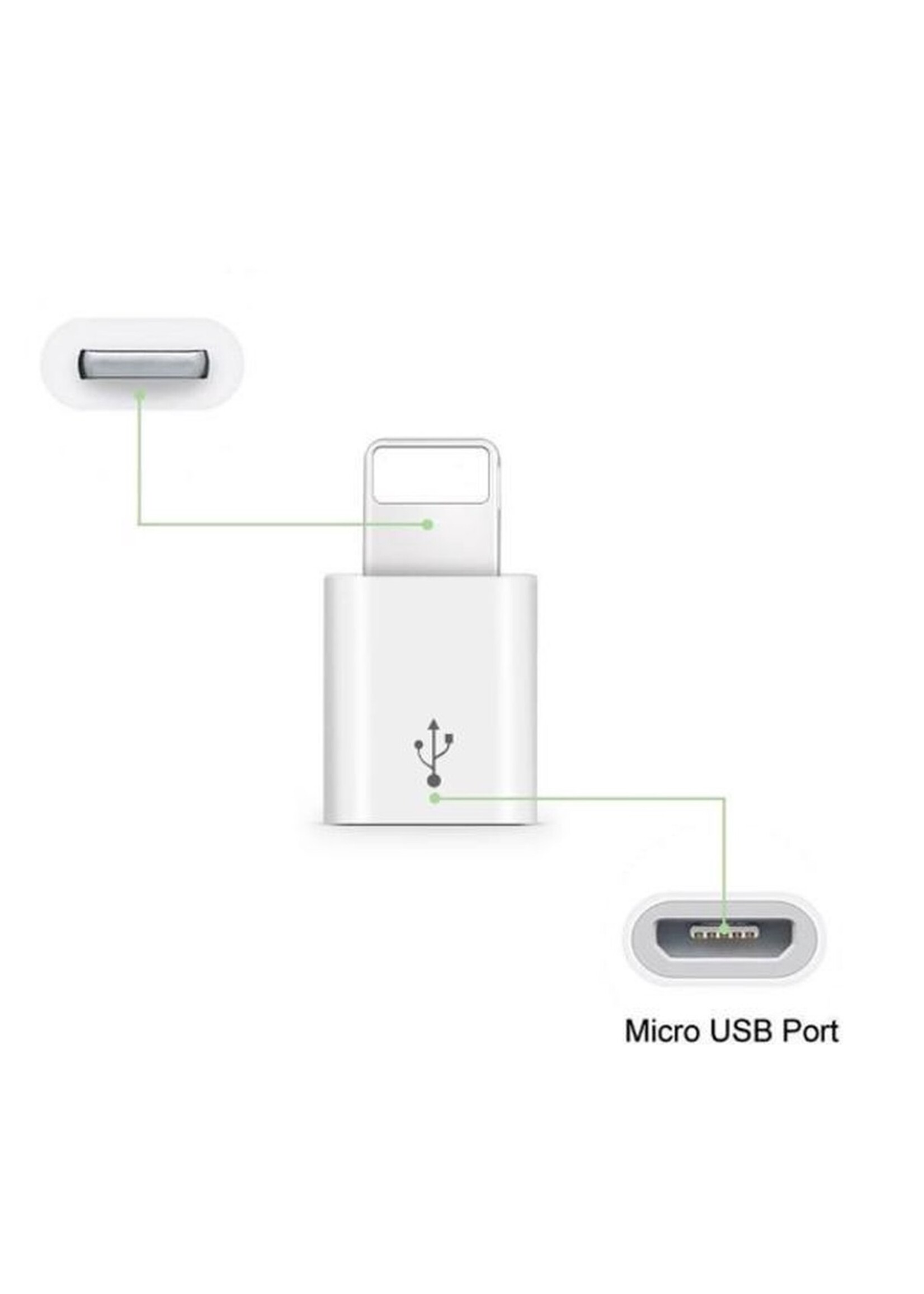 Lightning naar micro USB - USB Adapter - voor iPhone - oplader - micro usb-kabel - zilver
