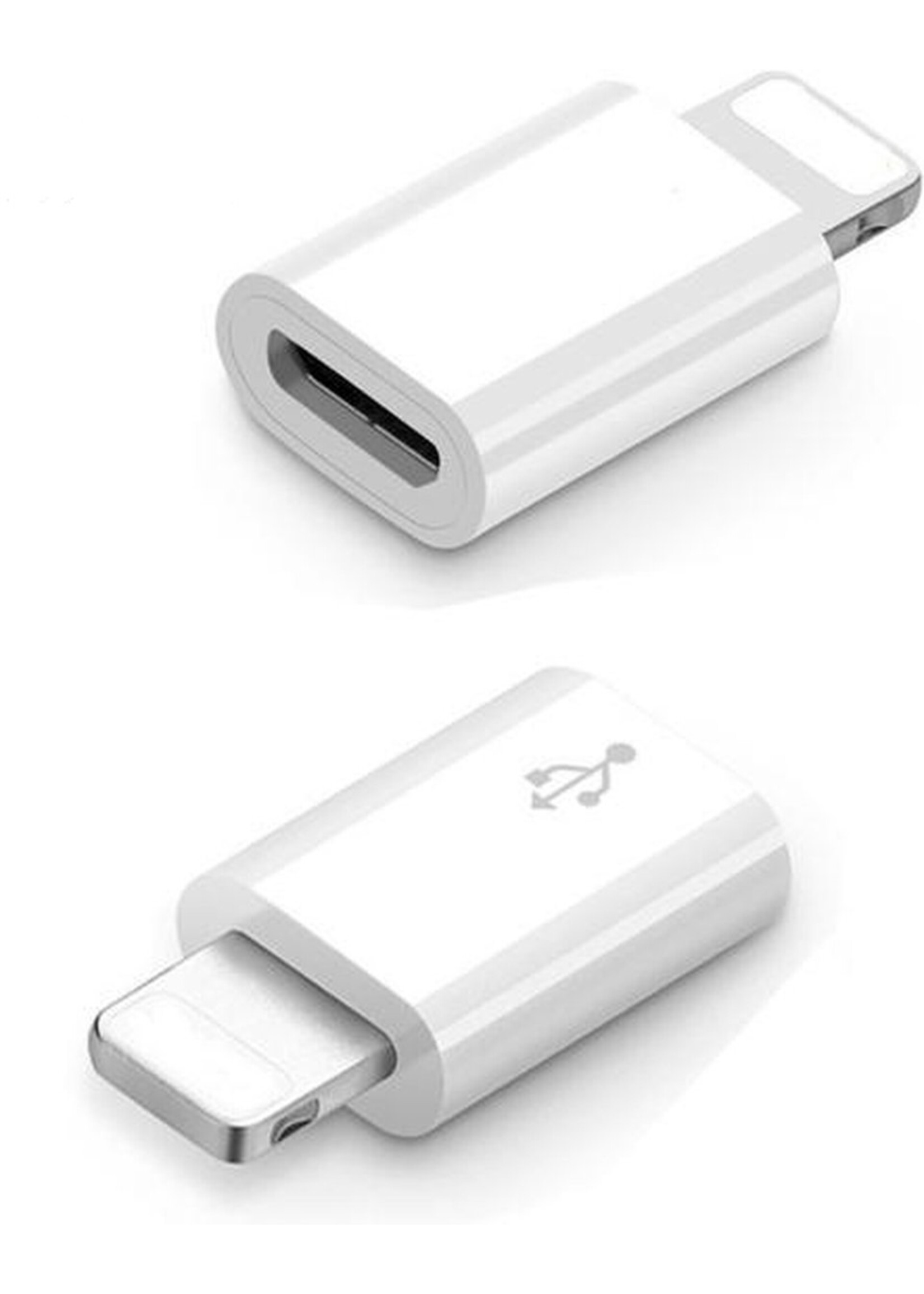 Lightning naar micro USB - USB Adapter - voor iPhone - oplader - micro usb-kabel - zilver