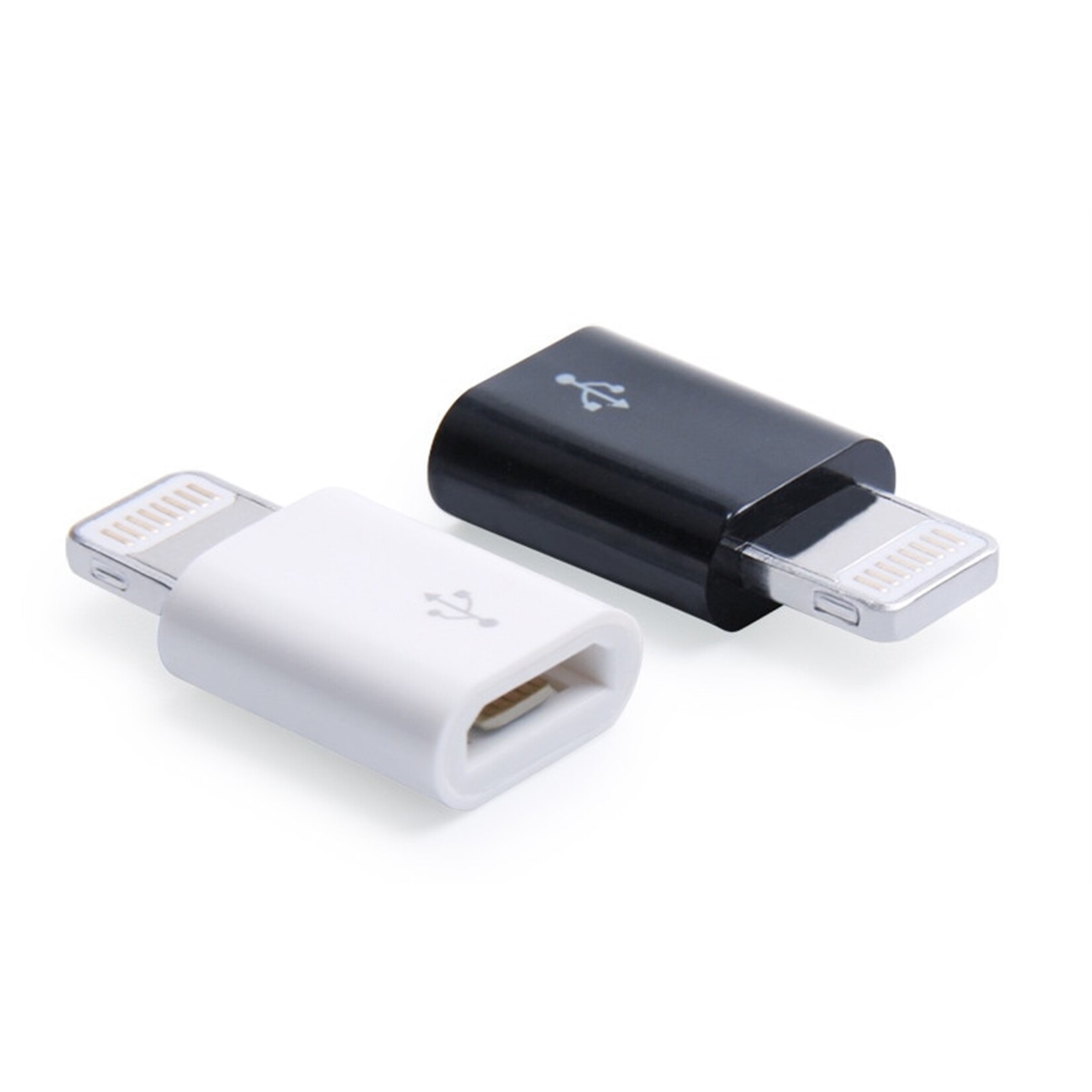 Apple 8-polige Lightning-connector naar Micro USB-adapter – Kleur: Zwarte