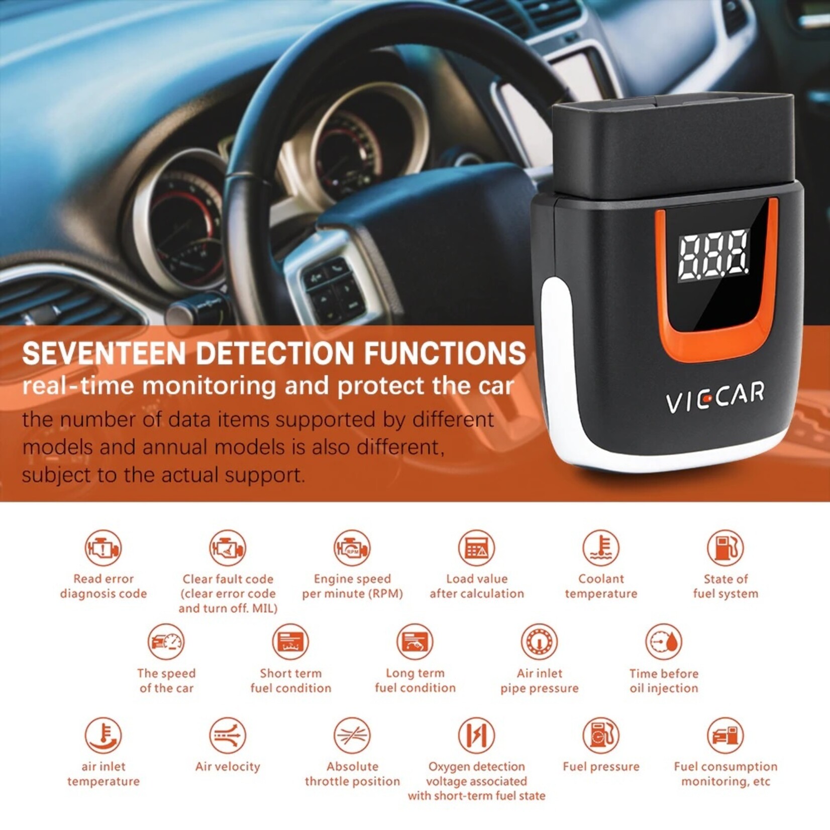 Viecar Viecar VP002 ELM327 V2.2 – WiFi & USB OBD2 Auto Diagnosetool