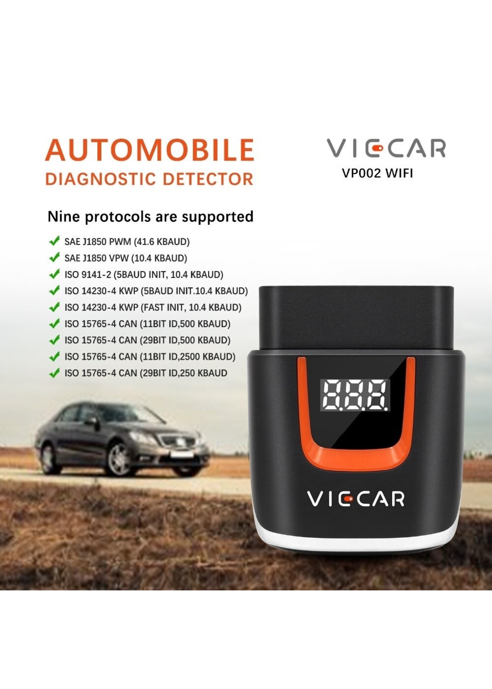 Viecar Viecar VP002 ELM327 V2.2 – WiFi & USB OBD2 Auto Diagnosetool