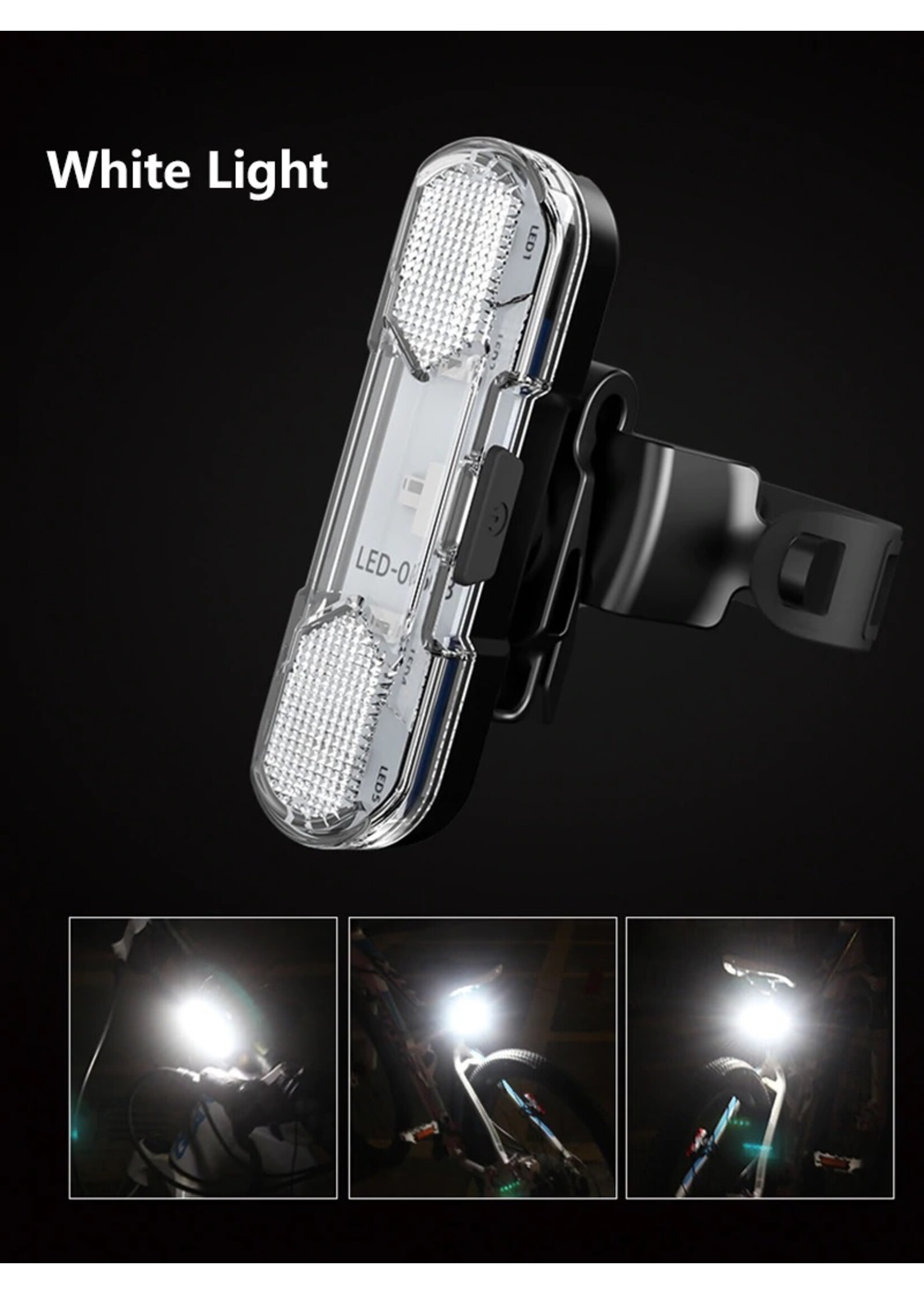 Fietsverlichting - USB Opladen - LED Waarschuwingslichten  Voorlicht of Achterlicht