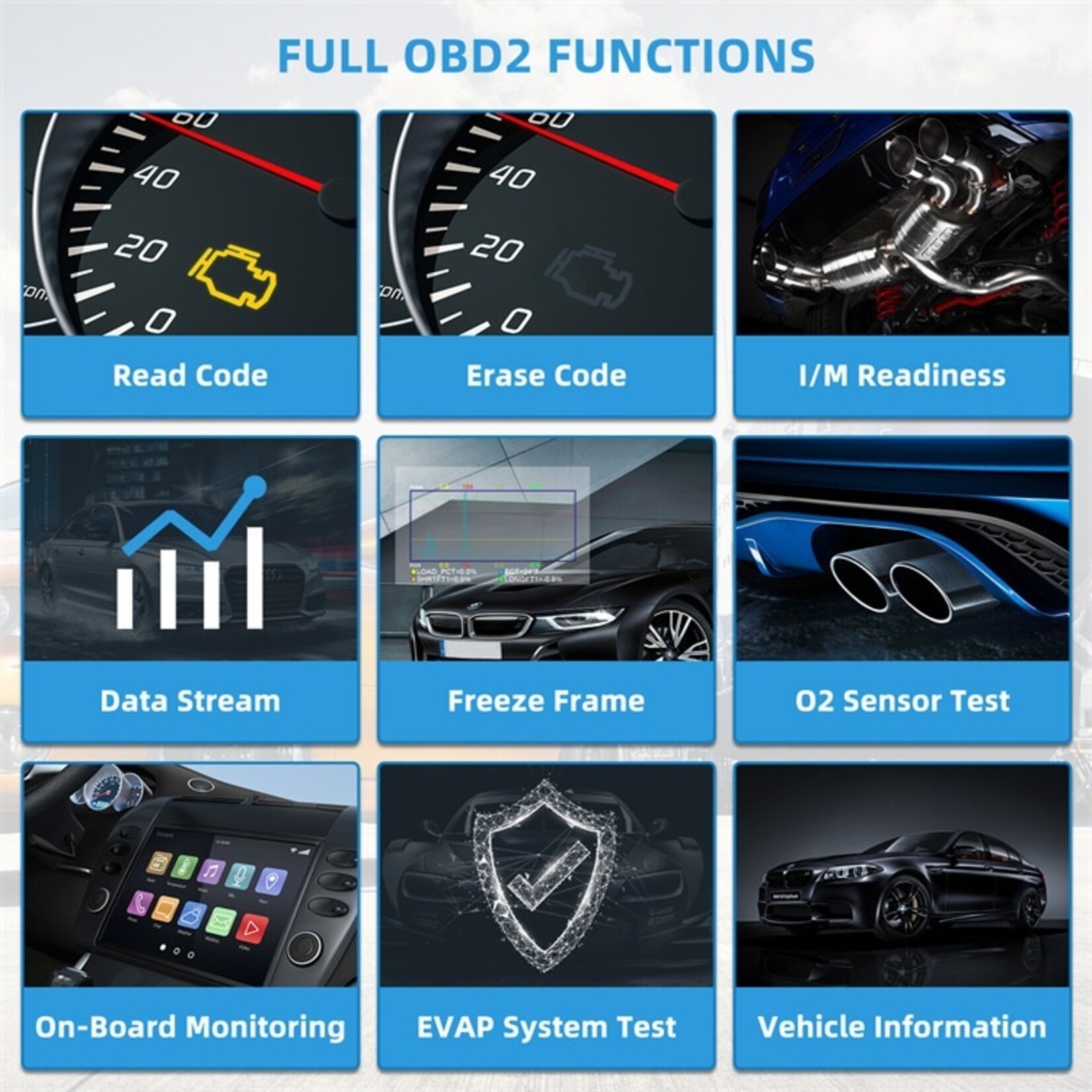 Autophix Autophix OM129 Verbeterde auto-OBD2-scannerbatterijdetectie