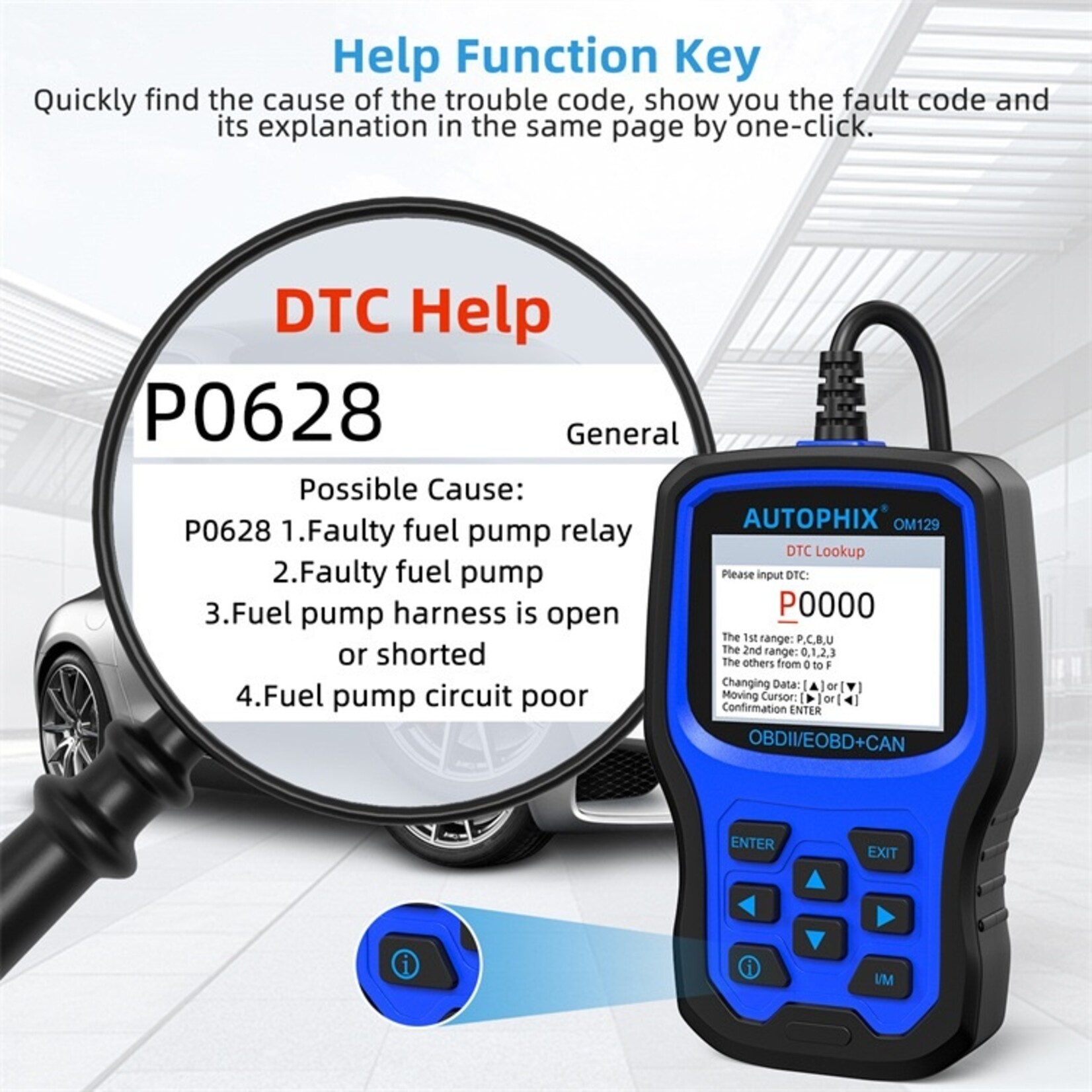 Autophix Autophix OM129 – Verbeterde OBD2-scanner met batterijdiagnose