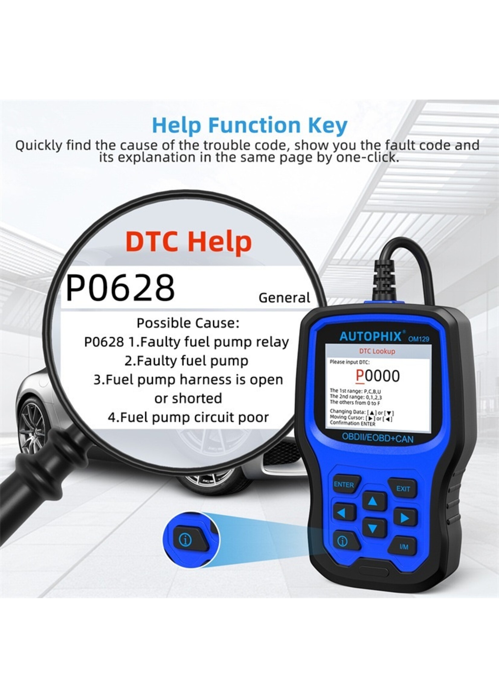 Autophix Autophix OM129 – Verbeterde OBD2-scanner met batterijdiagnose