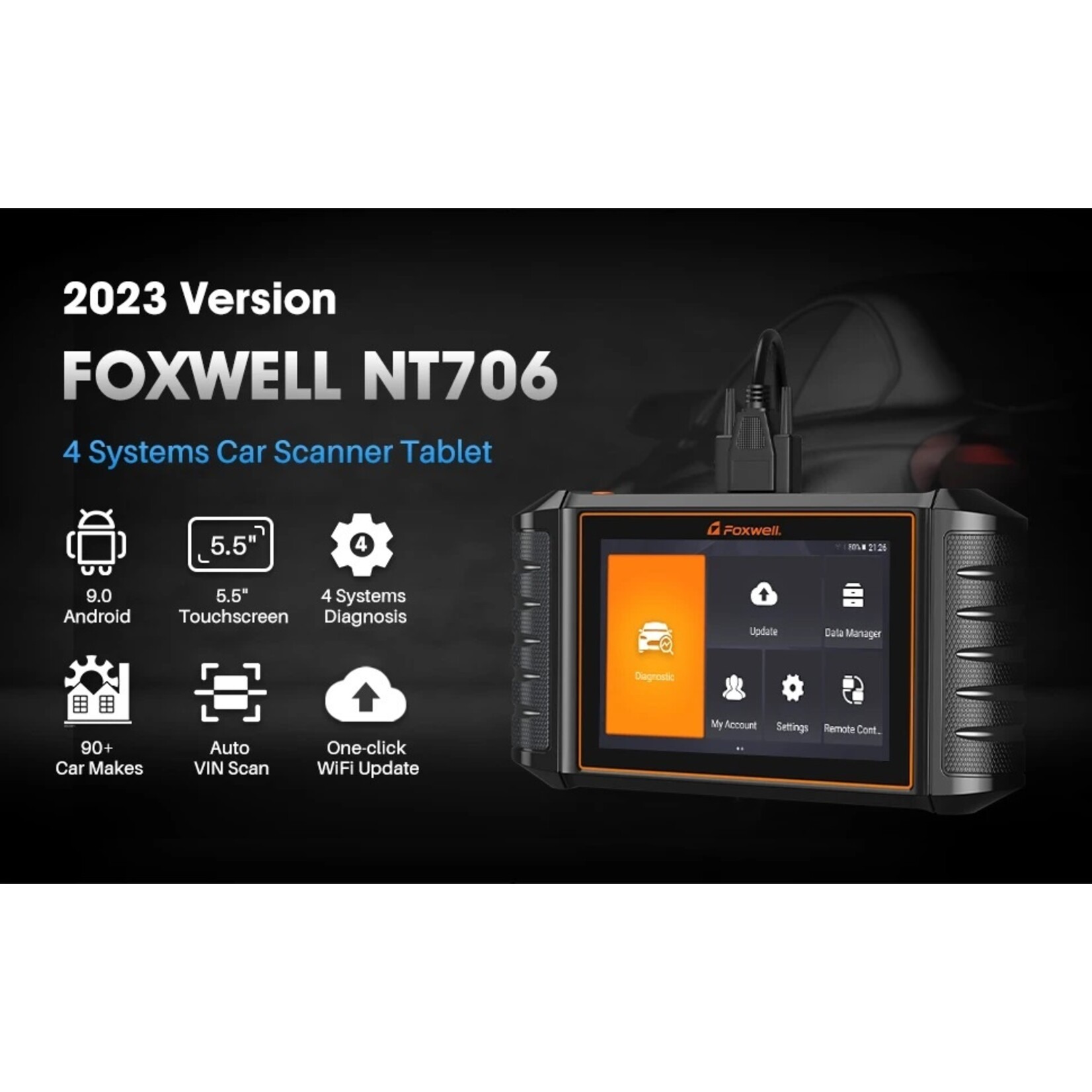 Foxwell Foxwell NT706 OBD2 Scanner ABS SRS Transmissie Motor Diagnostische Hulpmiddelen Auto Scan Tool OBD 2 Auto Code Reader Automotive Scanner