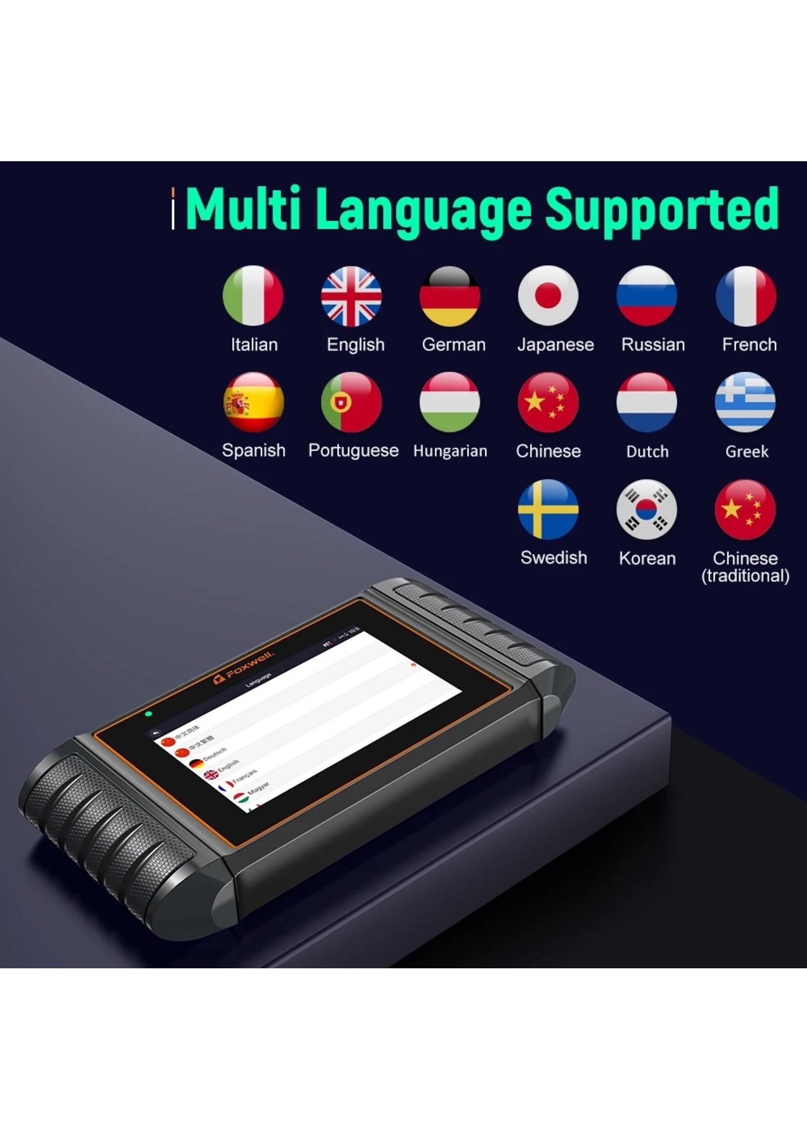 Foxwell Foxwell NT706 OBD2 Scanner – ABS, SRS, Transmissie en Motor Diagnosetool