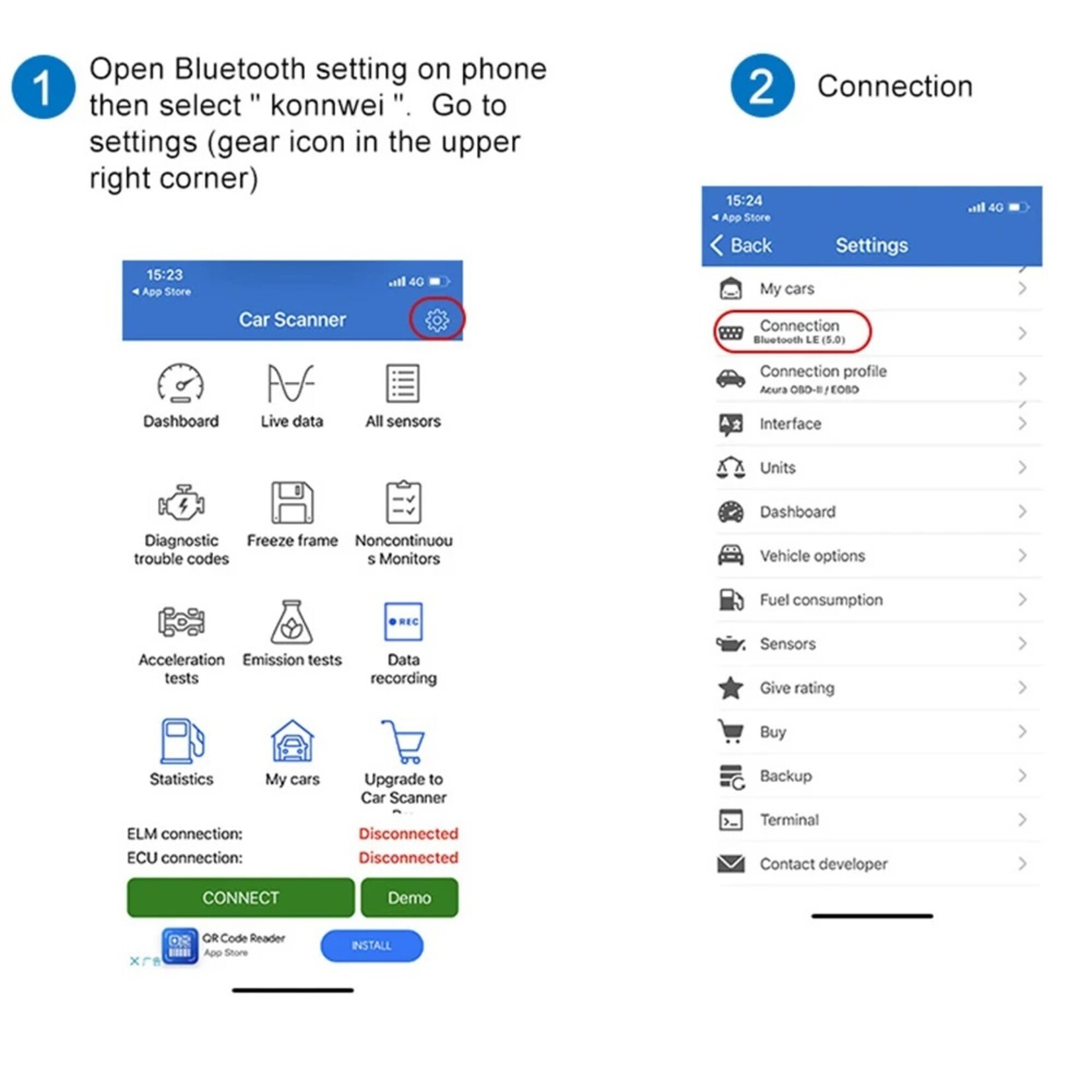 KONNWEI KONNWEI KW905 ELM327 OBD2 Bluetooth 5.0 Scanner – Auto Diagnosetool voor Android en iOS