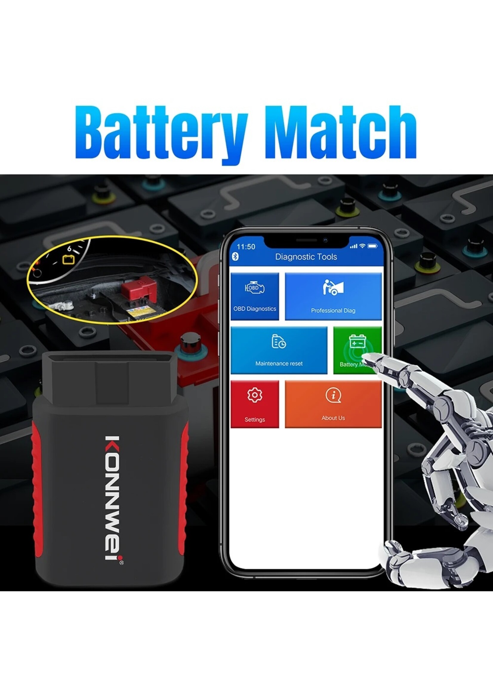 KONNWEI KONNWEI KDIAG Auto Volledige Systeemdiagnose – ABS, Airbag, Remblok en Multifunctionele OBD2-Scanner