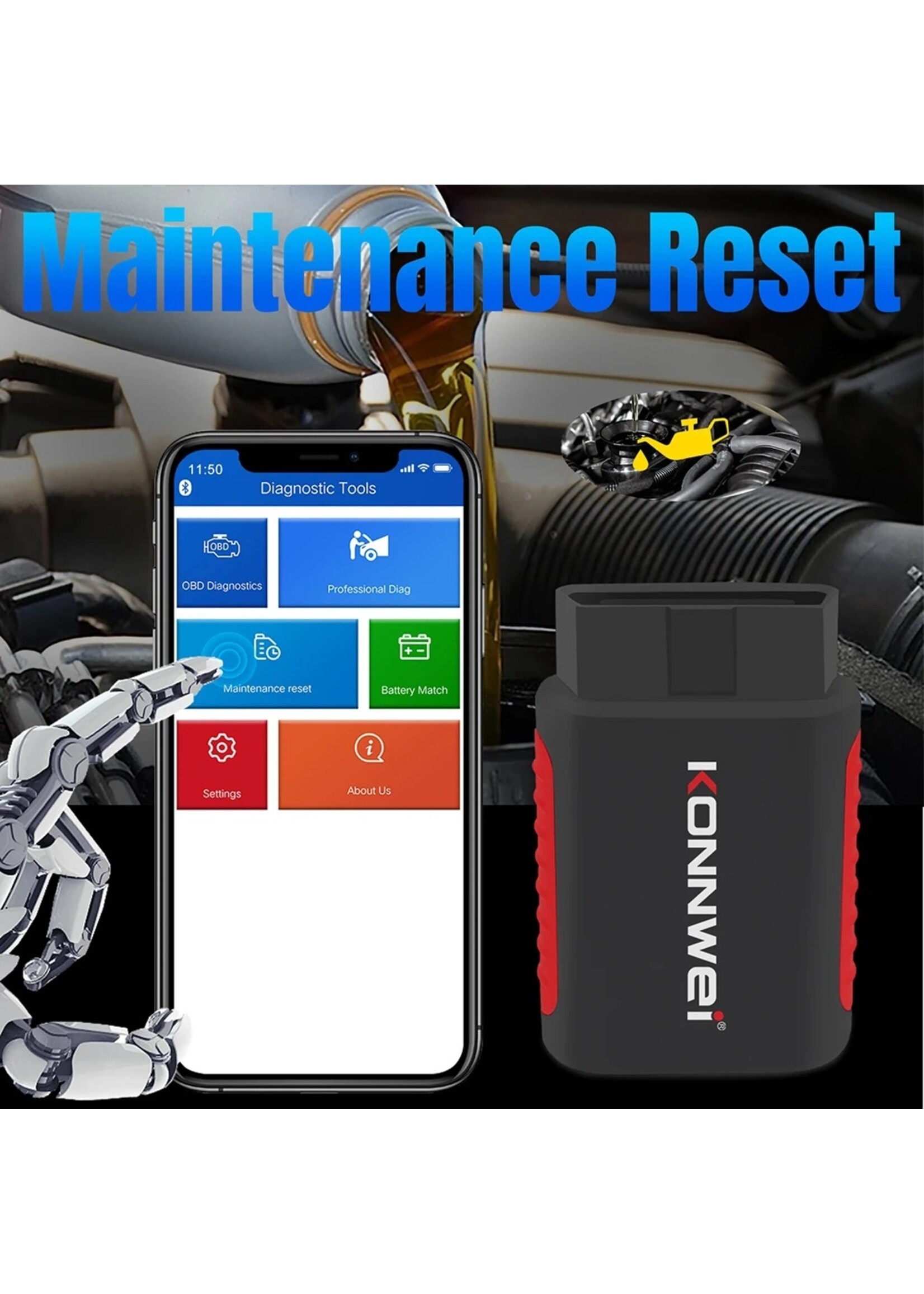 KONNWEI KONNWEI KDIAG Auto Volledige Systeemdiagnose – ABS, Airbag, Remblok en Multifunctionele OBD2-Scanner