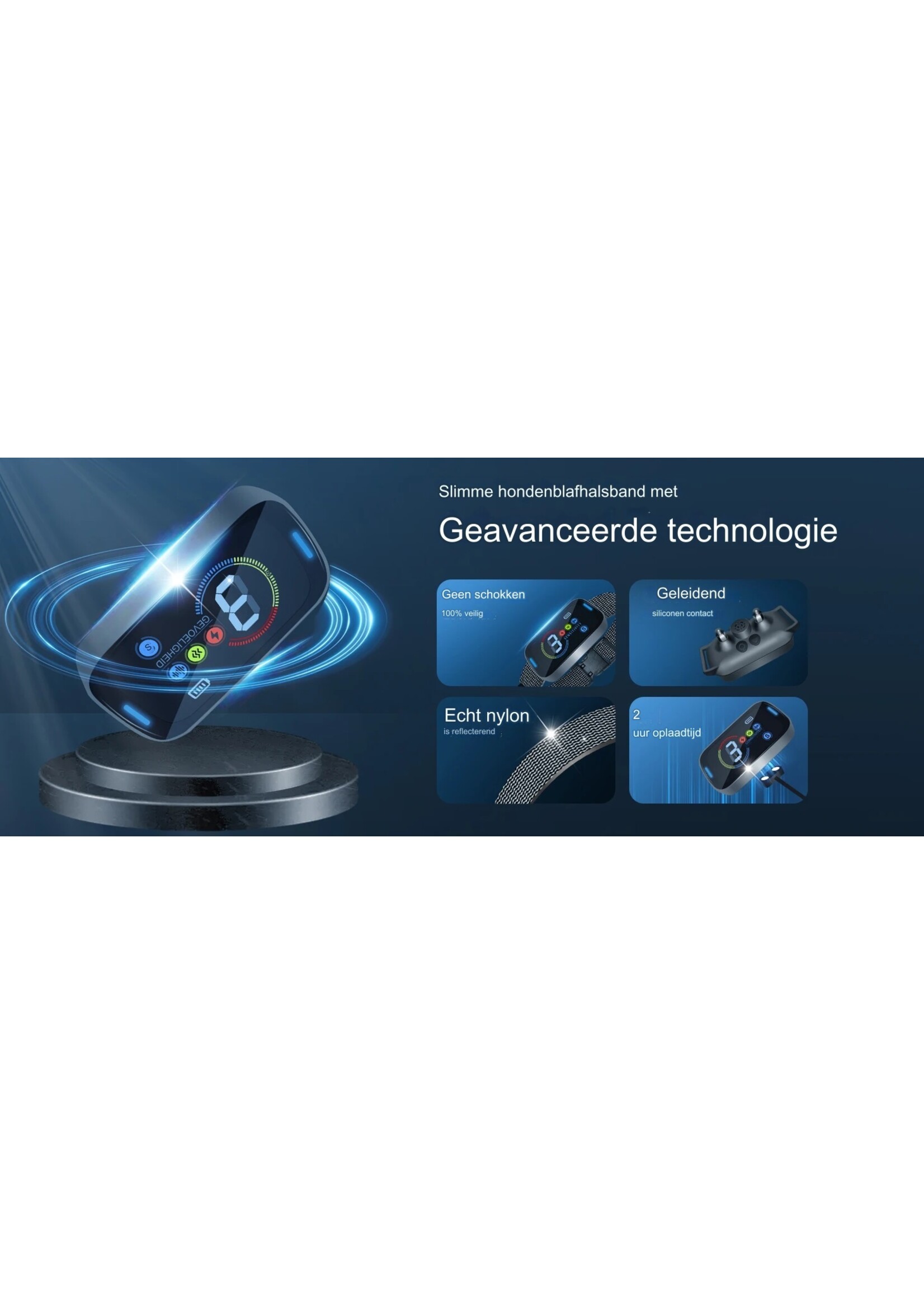 Ultrasone huisdierblafcontroller met kleurenscherm – Antiblafband met kleurenscherm