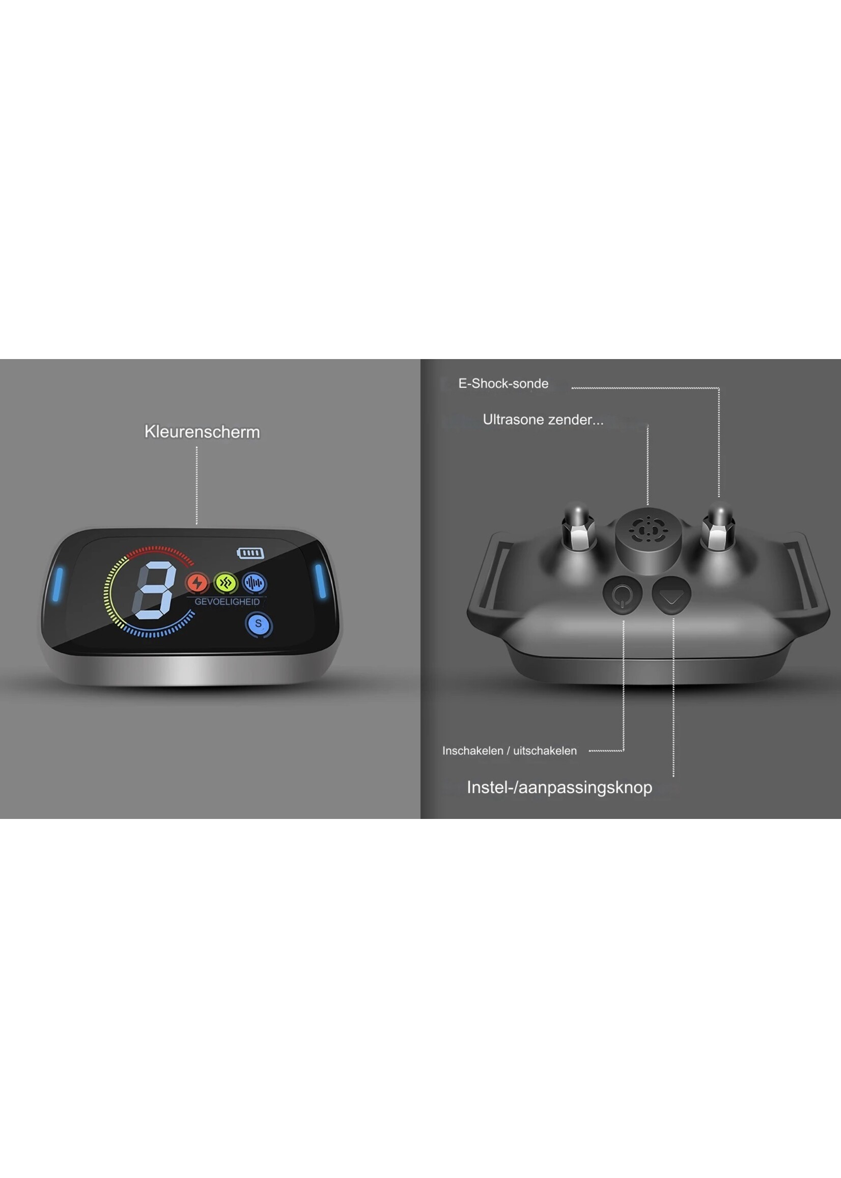 Ultrasone huisdierblafcontroller met kleurenscherm – Antiblafband met kleurenscherm