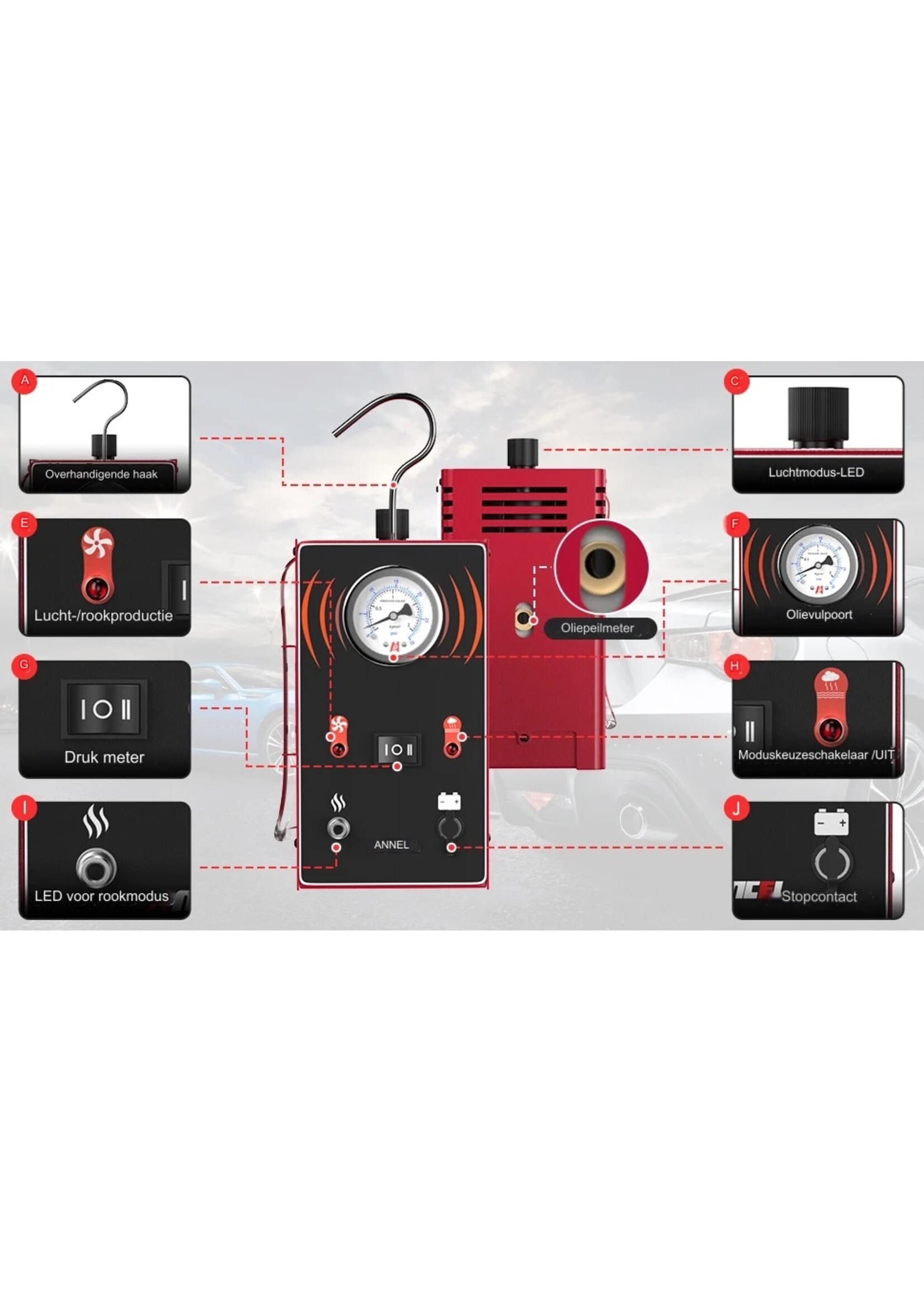 Ancel ANCEL S200 Auto Rooklekdetector Automotive EVAP Lekkage Gaslekkage Locator Olieleiding Generator Diagnostic Tool