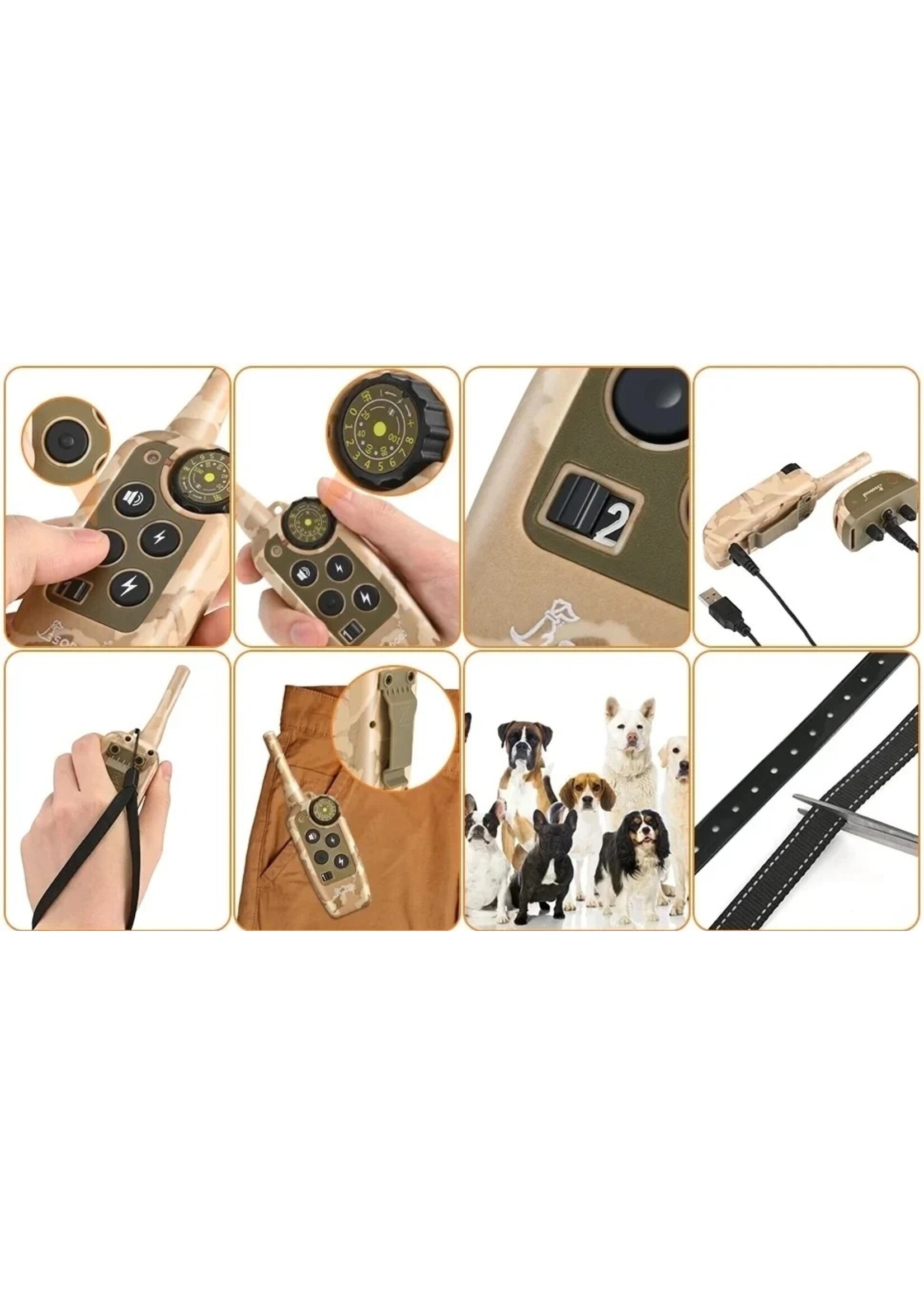 SODOG Trainingshalsband voor honden Afstandsbediening 300m Waterdichte oplaadbare blafstopper voor huisdieren Controle trainingshalsband voor 1 of 2 honden (zie dropdown Menu)