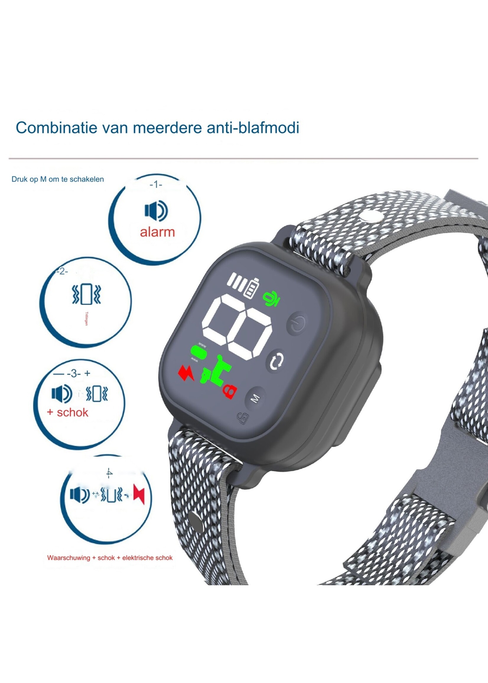 Hond Trainingshalsband Anti Bark Automatisch Apparaat Tone Shock Halsband Anti Barking Hondentrain Tool