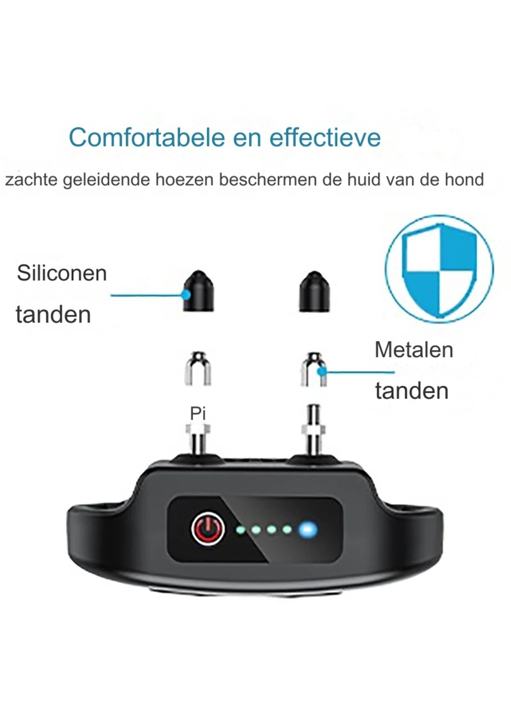 Oplaadbare elektrische hondentrainingshalsband met afstandsbediening voor kleine, middelgrote en grote honden met zaklamp Pieptoon Trillingsschokmodi